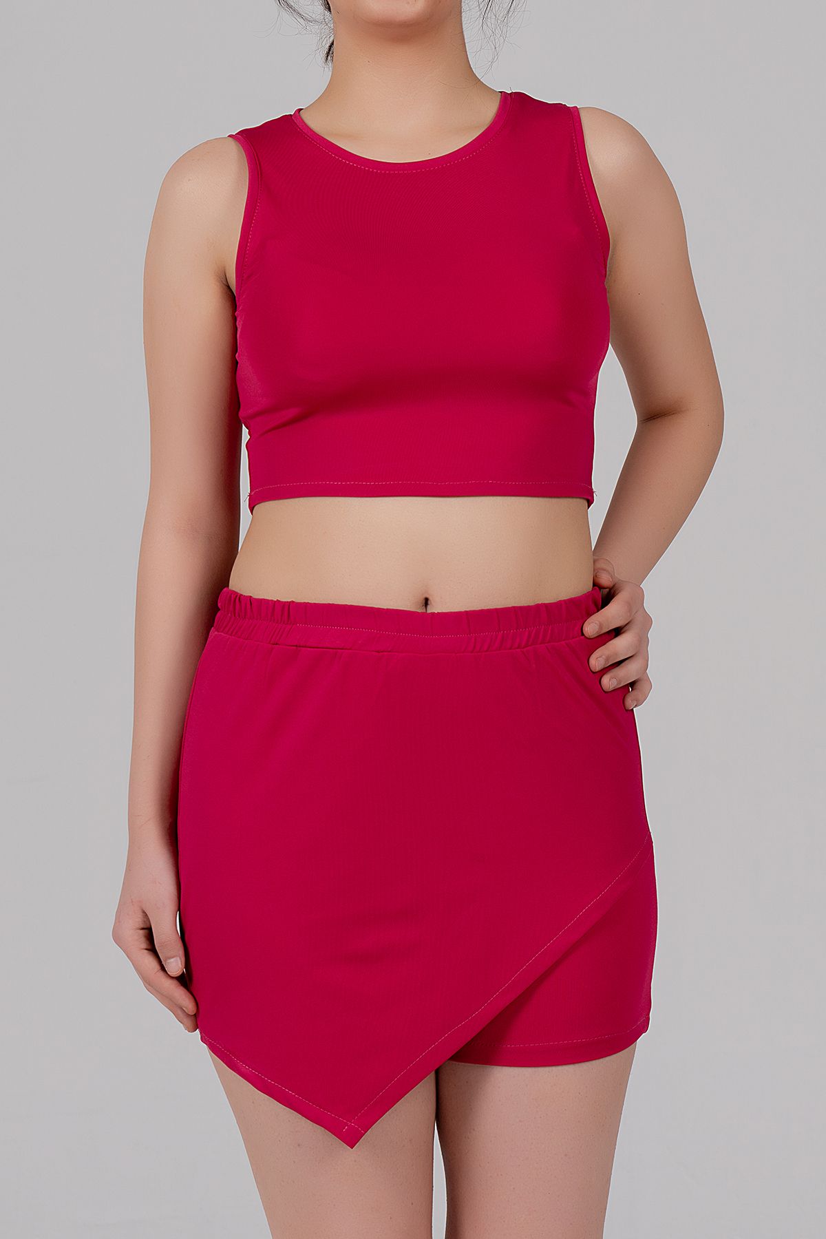 RAVENCO Crop Üst + Şort Etek (Etek Görünümlü Şort) RAVENCO