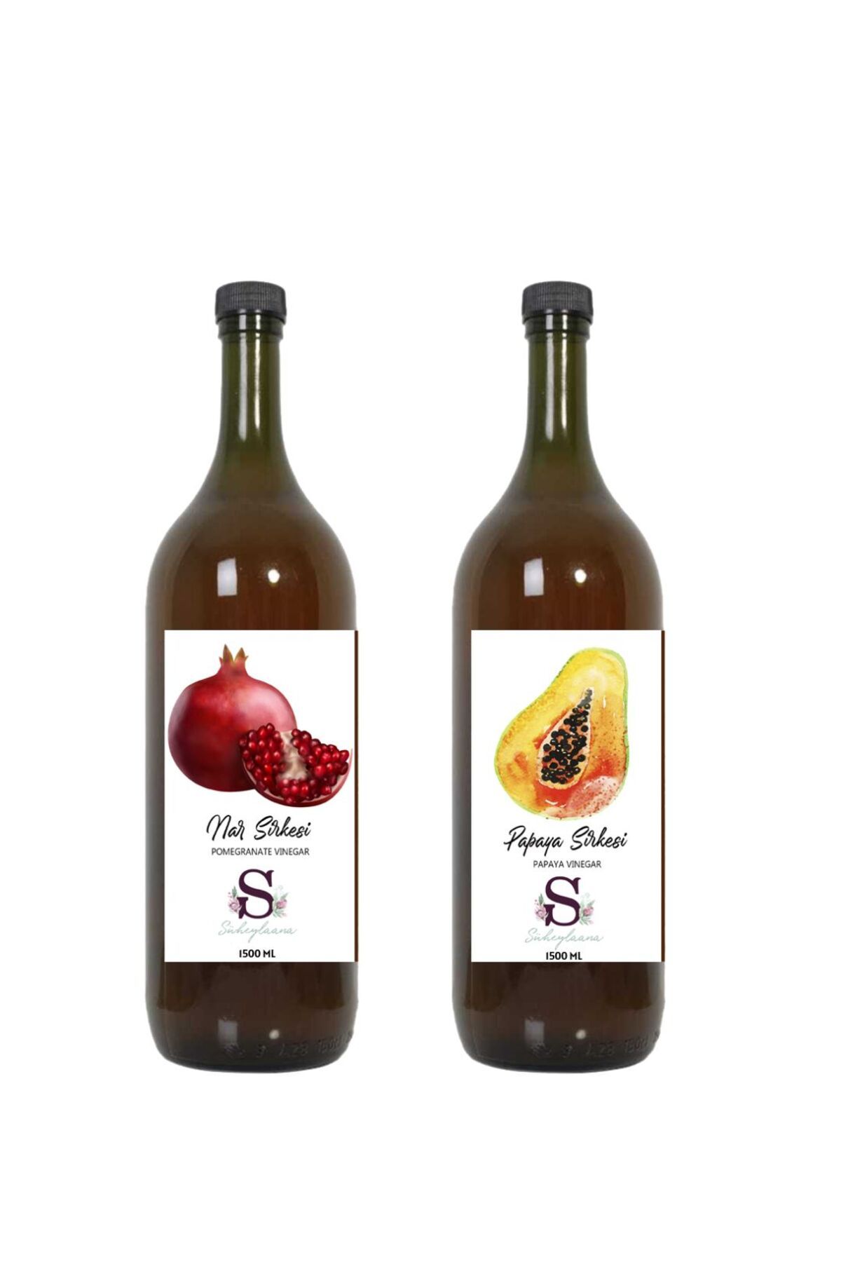Süheylaana Doğal Nar Sirkesi 1500 Ml - Doğal Papaya Sirkesi 1500 Ml