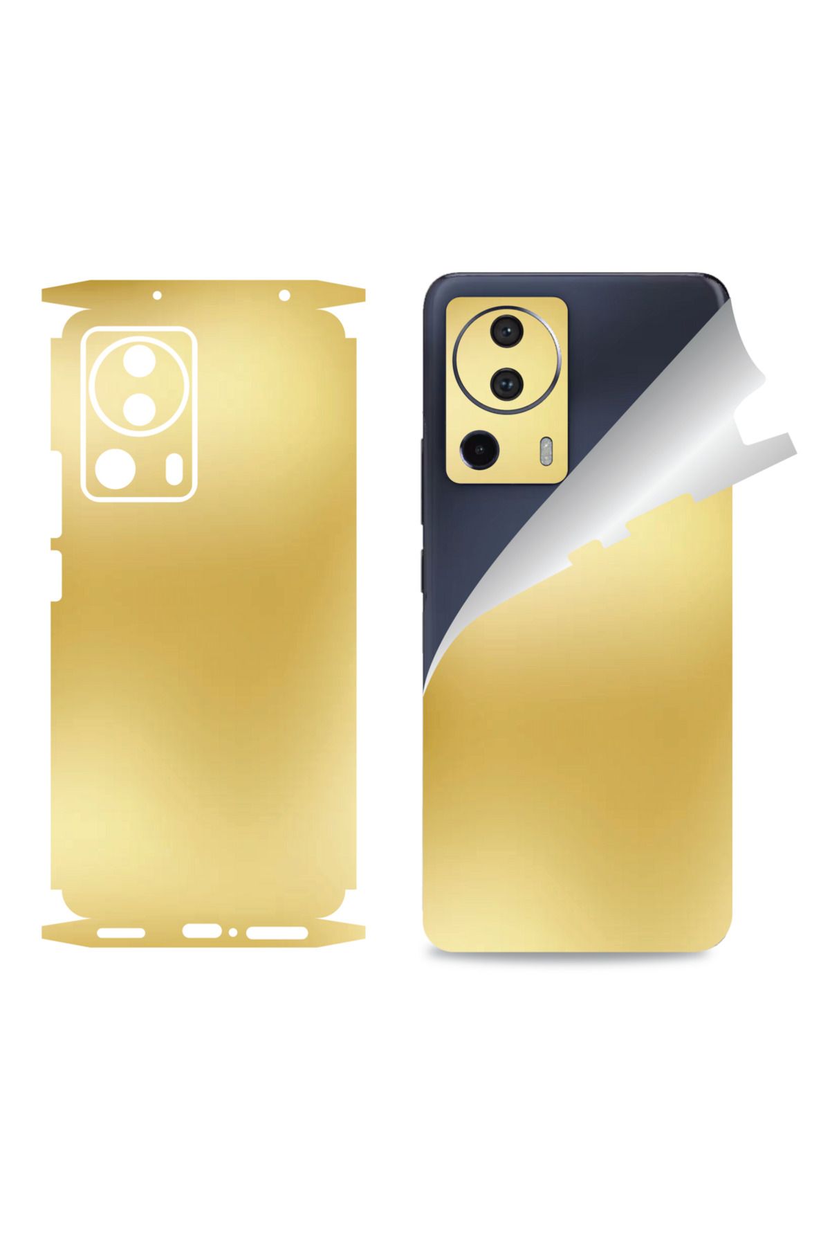 Bowie Xiaomi Mi 13 Lite için uyumlu 360 full arka ve yan kaplama koruma sticker AYNALI GOLD