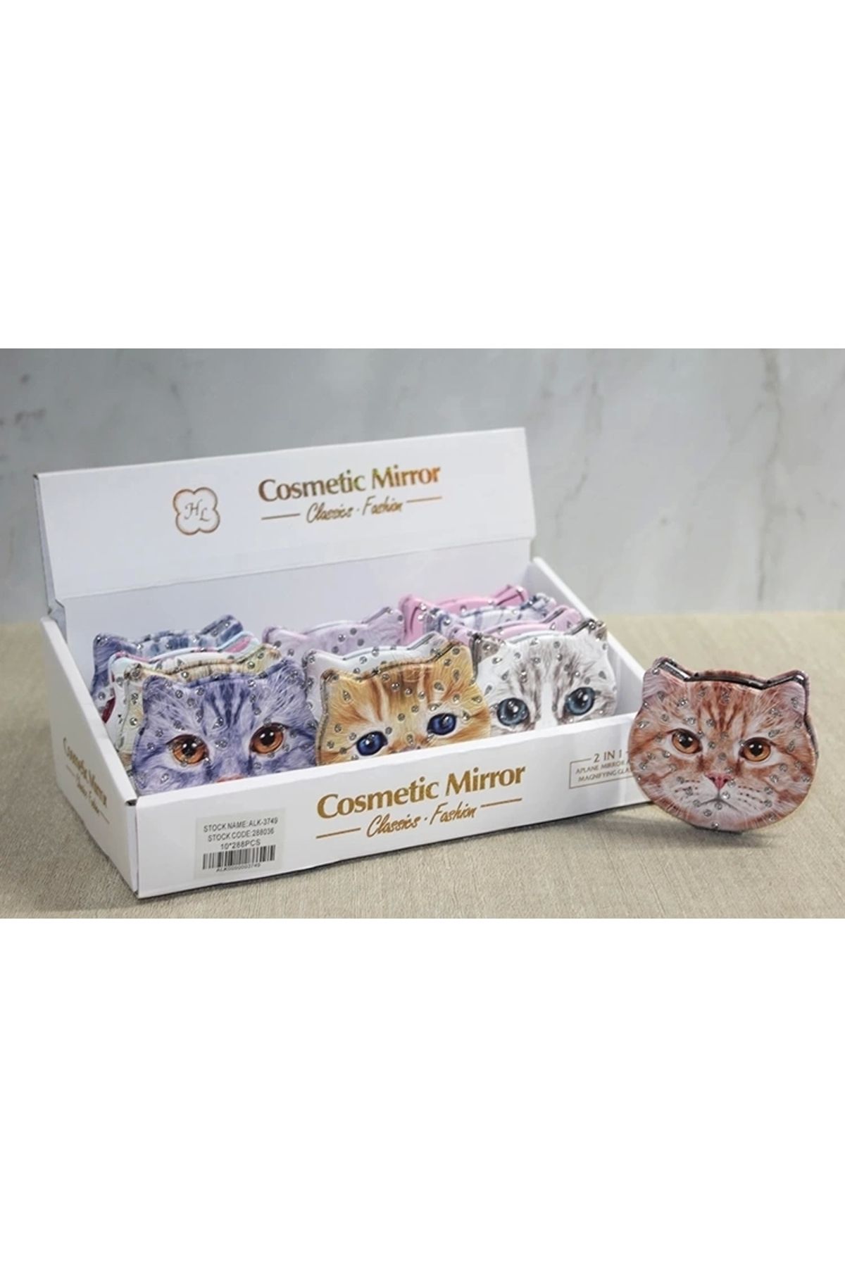 STOREMAX Taşlı Kedi El Aynası Alk3749