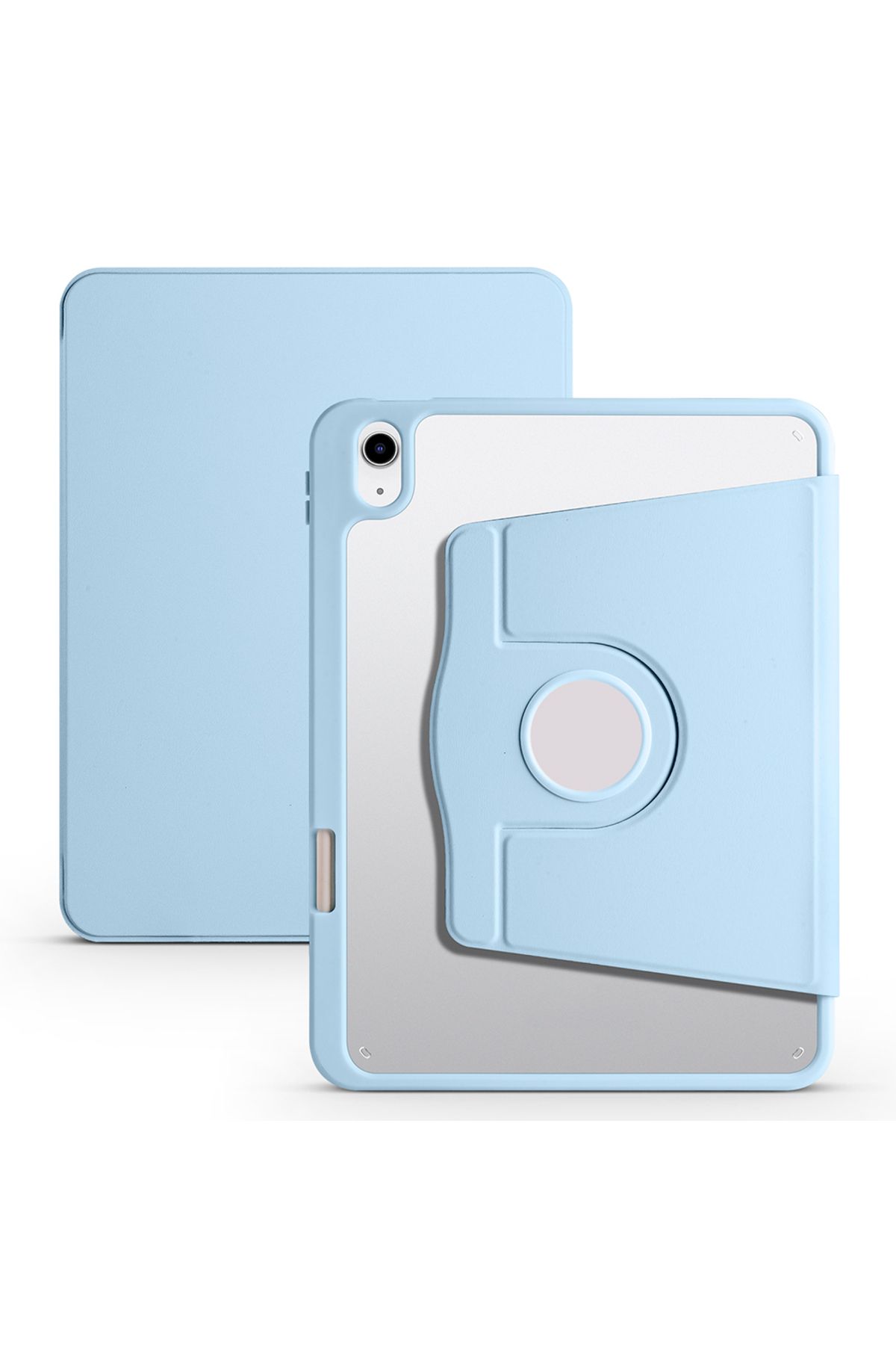 HTstore iPad Uyumlu 11.Nesil 2025 Kılıf Zore Termik Kalem Bölmeli Dönebilen Standlı Kılıf-Mavi