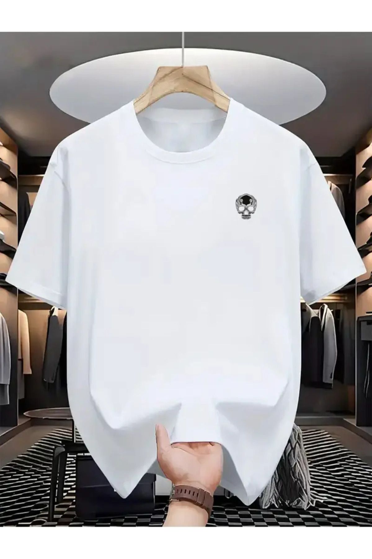 İnazuma Outdoors İnazuma Unisex Oversize Baskılı Pamuklu Bisiklet Yaka Kısa Kollu SİYAH T-shirt