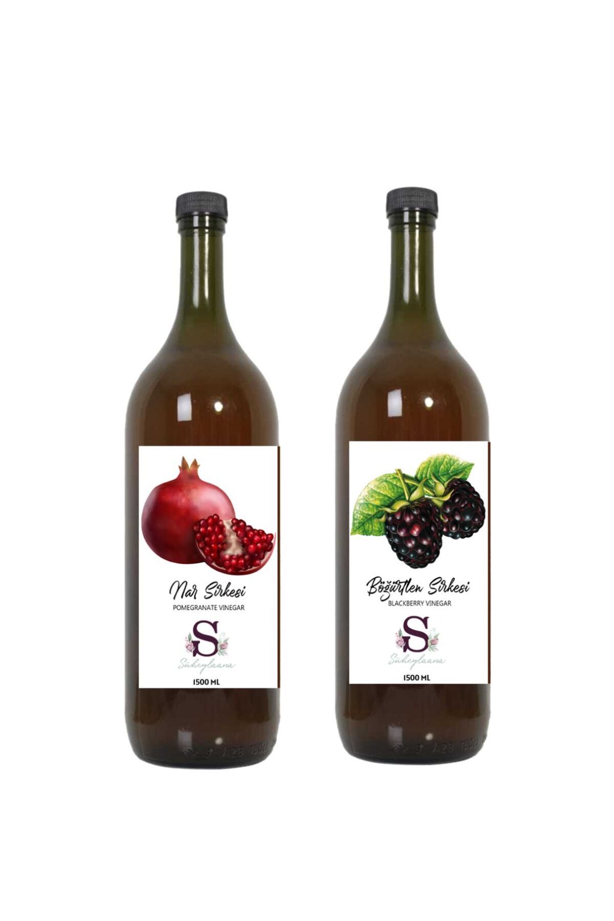 Süheylaana Doğal Nar Sirkesi 1500 Ml - Doğal Böğürtlen Sirkesi 1500 Ml