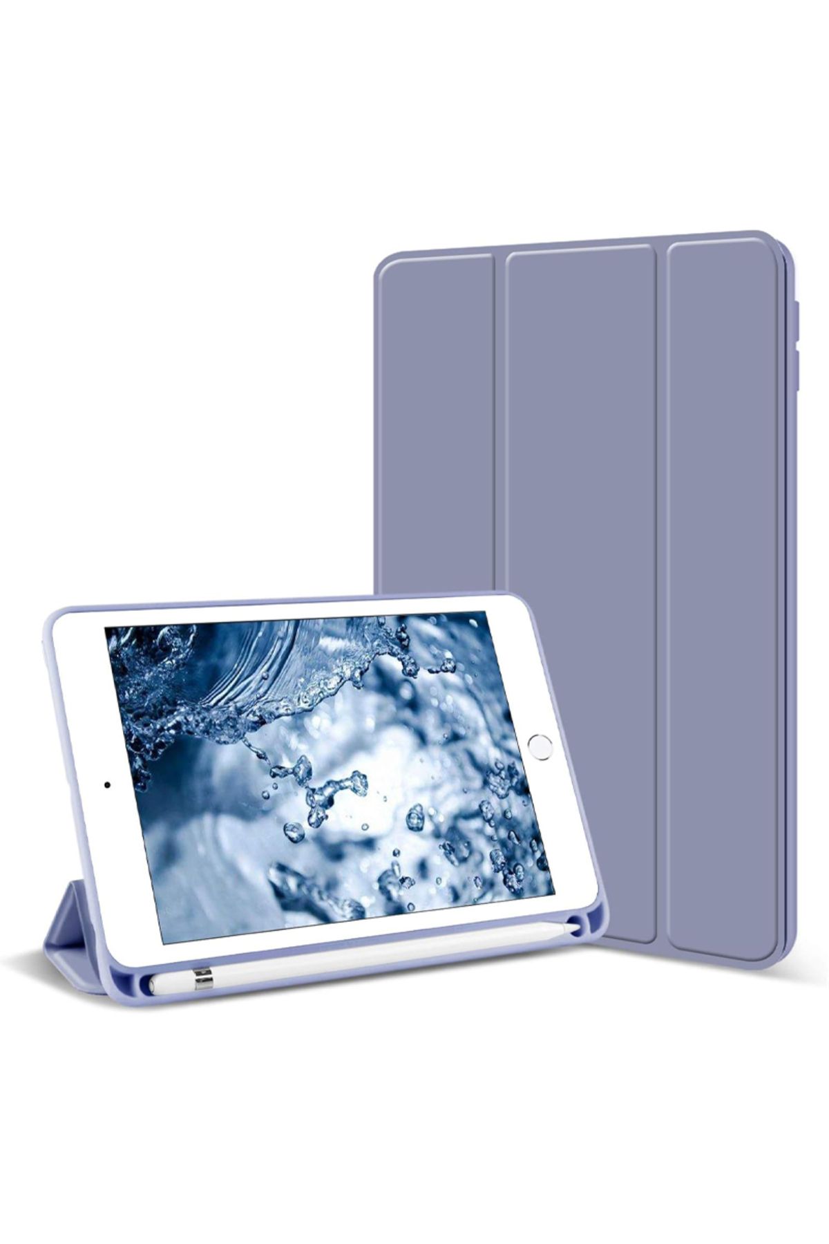 REDz Accessories-Husă tip book cu suport pentru pix pentru Apple iPad 10.2 inch 7/8/9, 2019/2020/2021, pliabilă, albastru lavandă 5