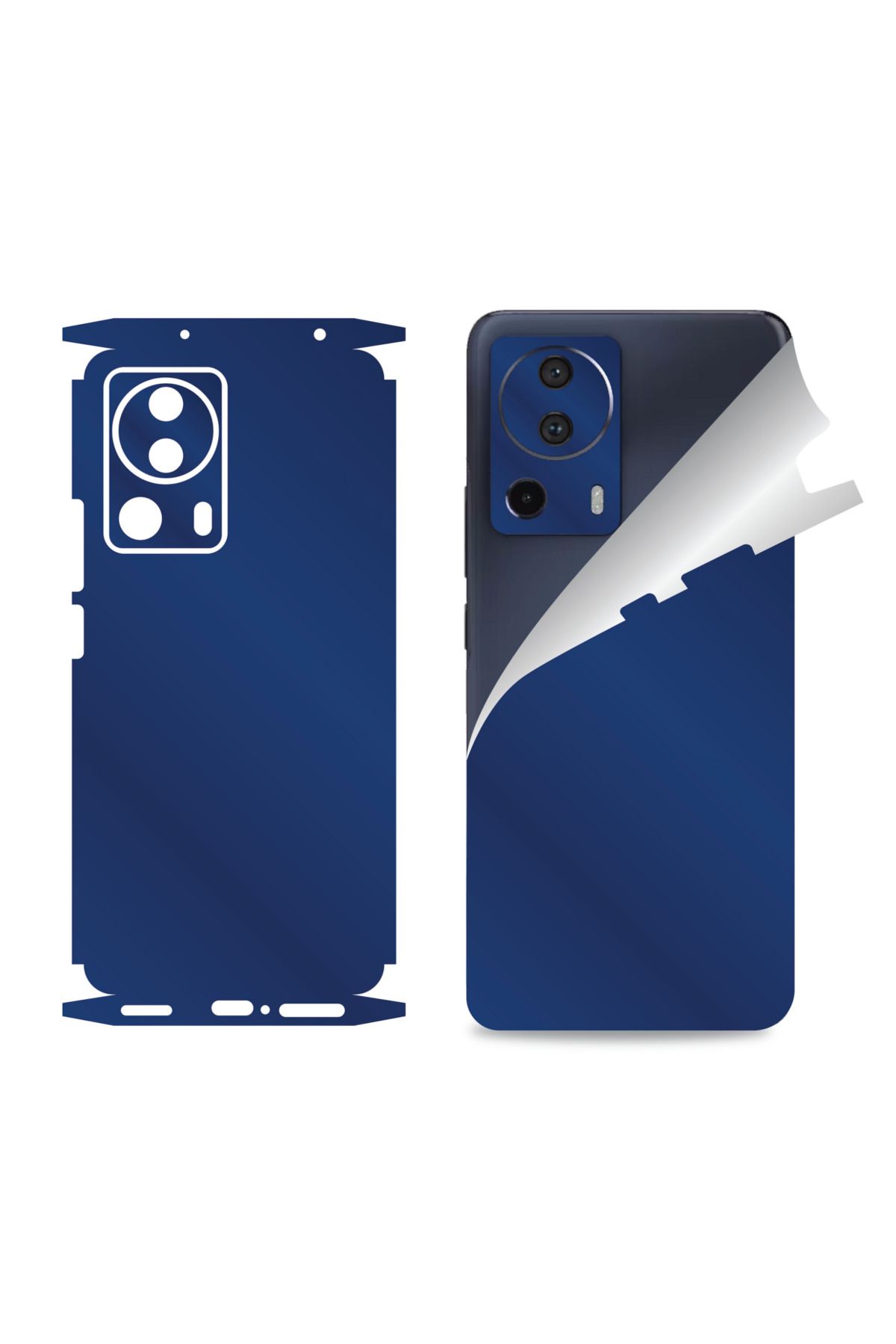 Bowie Xiaomi Mi 13 Lite için uyumlu 360 full arka ve yan kaplama koruma sticker MAT MAVİ