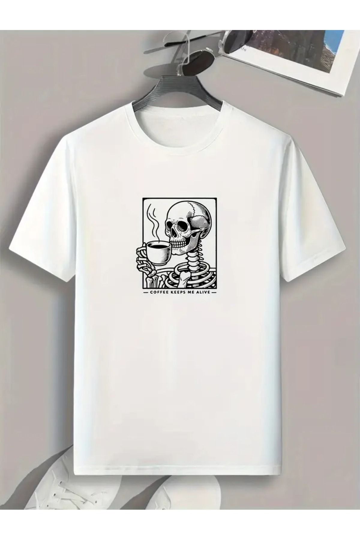 İnazuma Outdoors İnazuma Unisex Oversize Baskılı Pamuklu Bisiklet Yaka Kısa Kollu SİYAH T-shirt