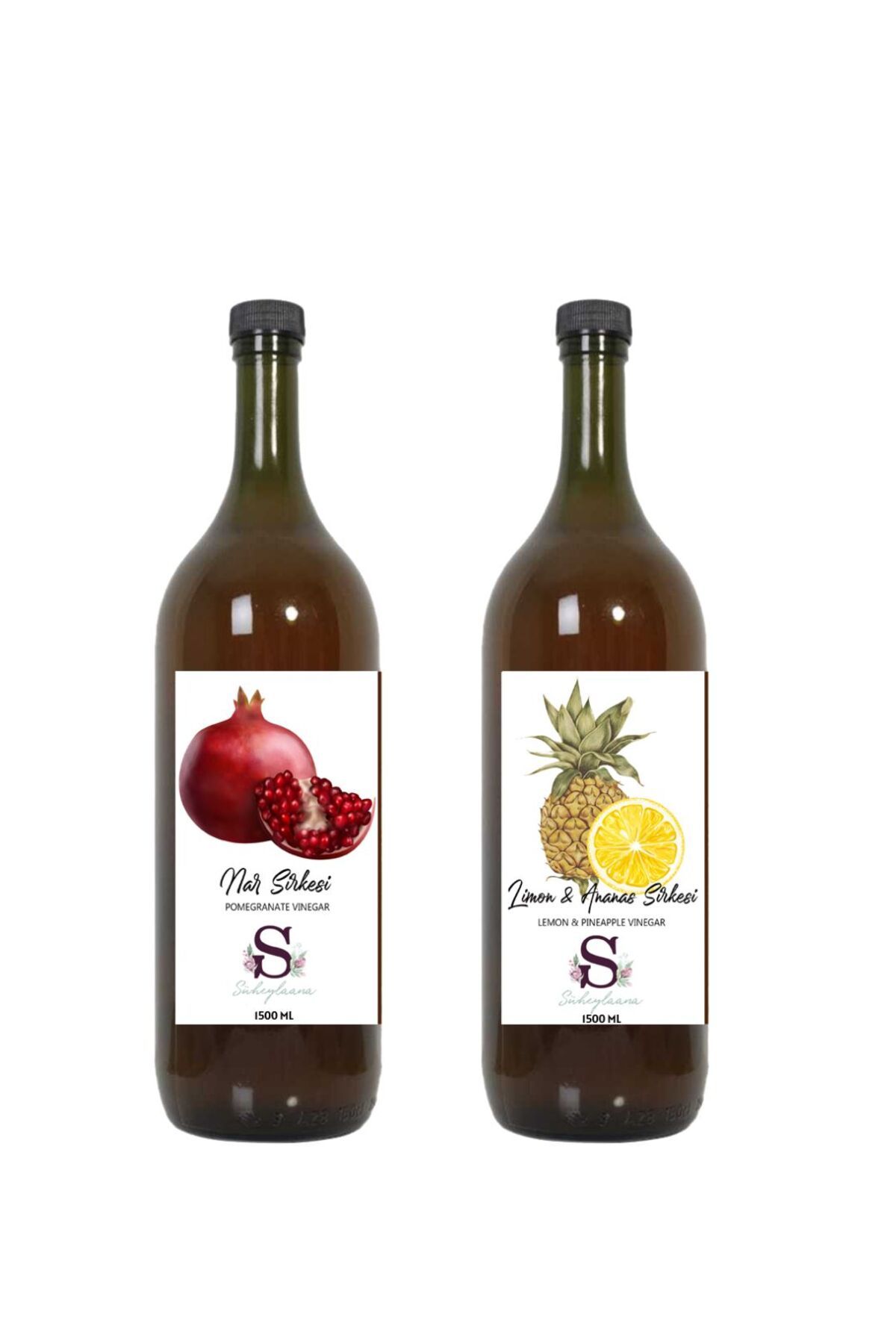 Süheylaana Doğal Nar Sirkesi 1500 Ml - Doğal Limon & Ananas Sirkesi 1500 Ml