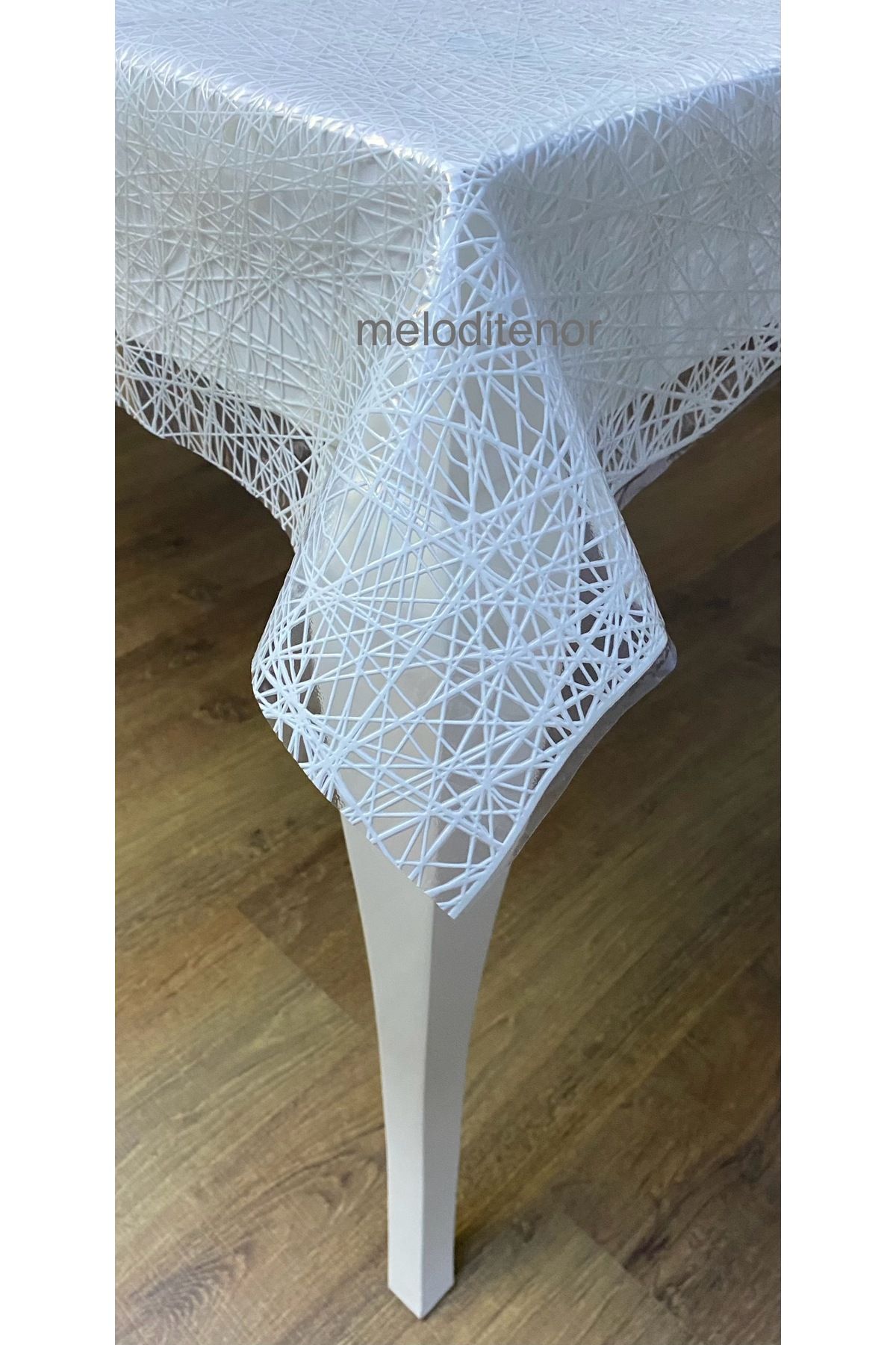 TNR Meiwa beyaz iplik desen şeffaf kaplama sıvı kırıntı geçirmez pvc muşamba masa örtüsü 120x 170 cm