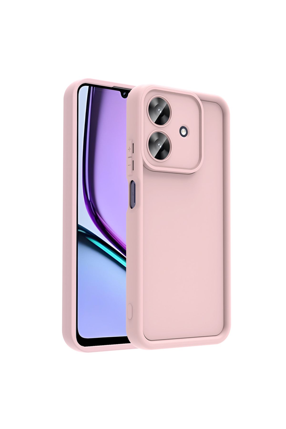 HTstore Realme Note 60 Kılıf Kamera Korumalı Zore Ananas Kapak-Pembe