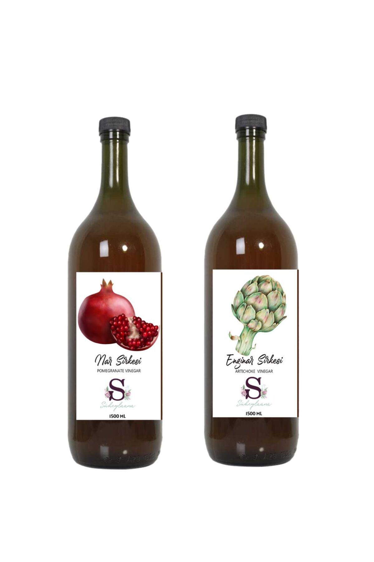 Süheylaana Doğal Nar Sirkesi 1500 Ml - Doğal Enginar Sirkesi 1500 Ml