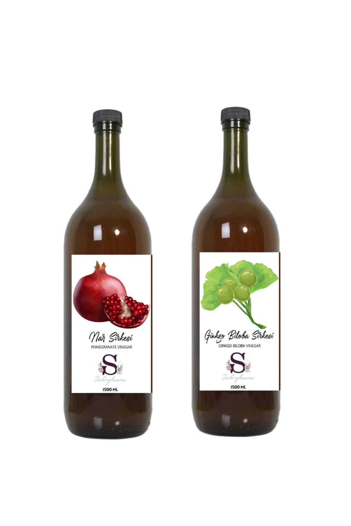 Süheylaana Doğal Nar Sirkesi 1500 Ml - Doğal Ginkgo Biloba Sirkesi 1500 Ml