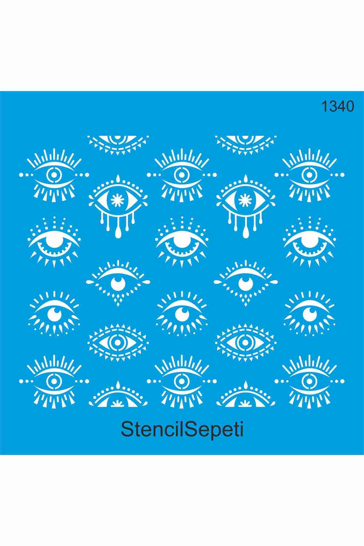 StencilSepeti Gözler - Stencil Boyama Şablonu
