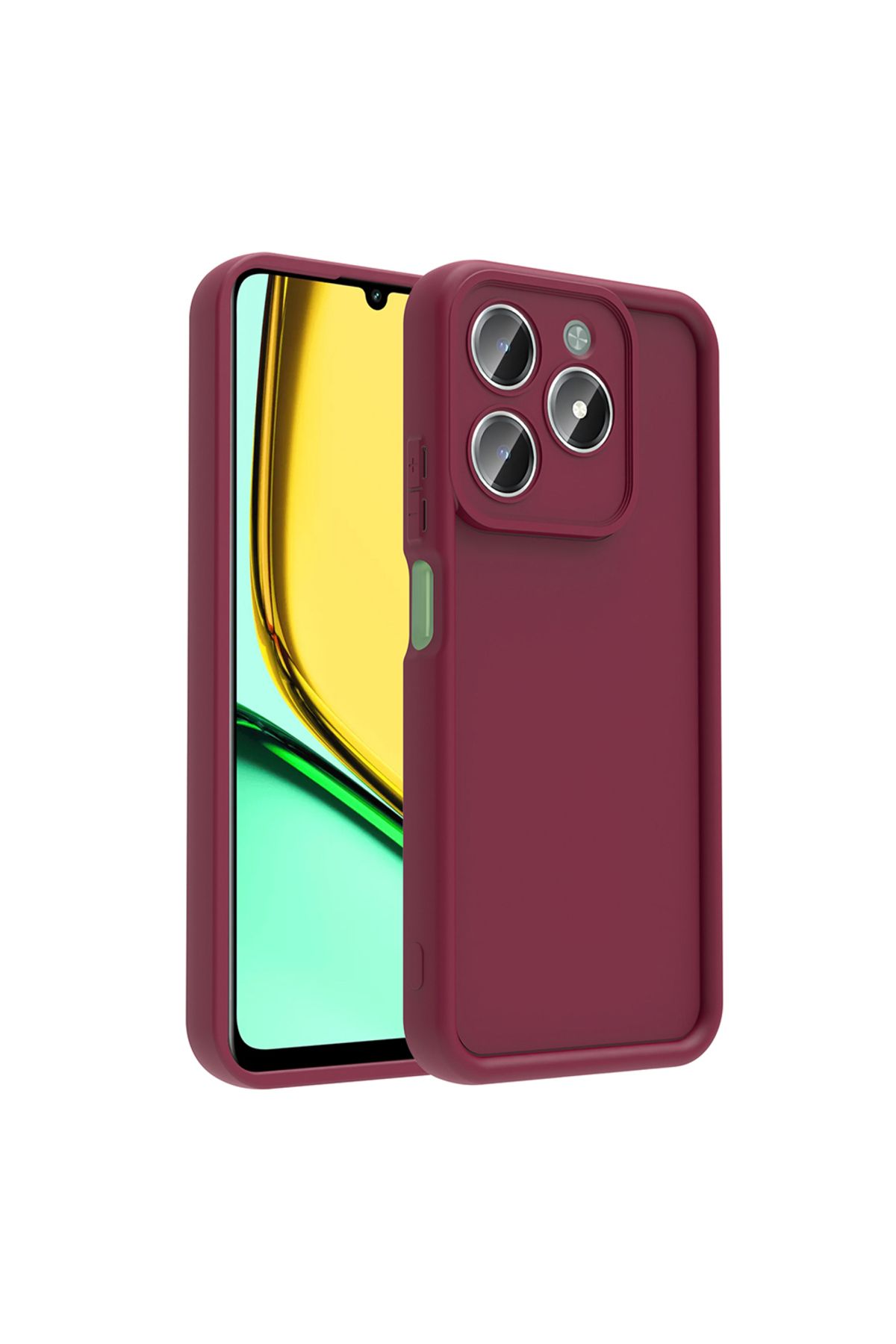 HTstore Realme C61 Kılıf Kamera Korumalı Zore Ananas Kapak-Mürdüm