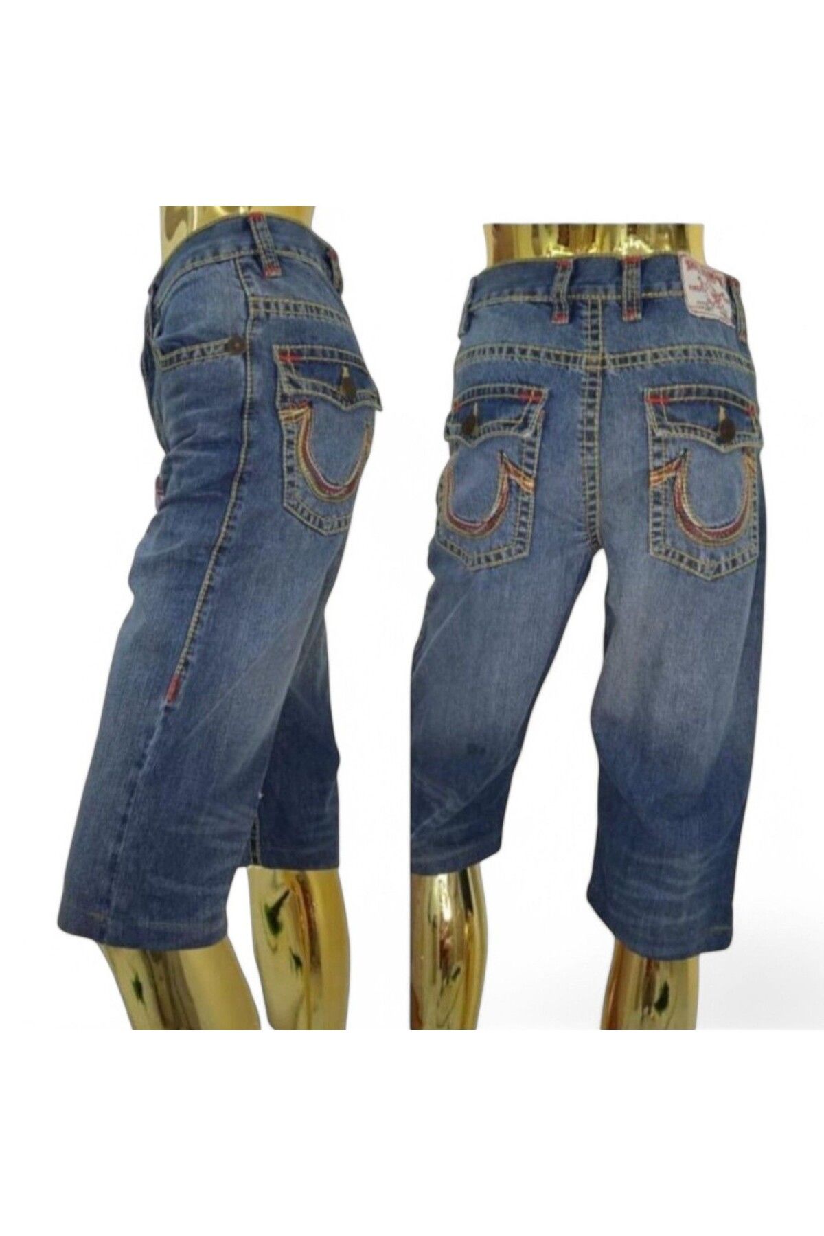 KLASTARZ TRUE RELIGION S- M / 29, DİZ HİZASI #BERMUDA, #CAPRI, #JEANS #DENİM #DİKİŞ VURGULU #PANTOLON
