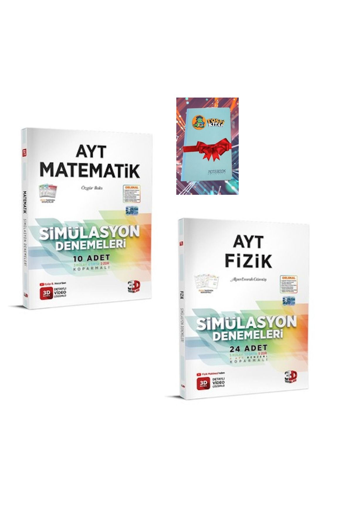 3D Yayınları AYT 3D Simülasyon MATEMATİK + FİZİK Denemeleri ( DEFTER HEDİYELİ)