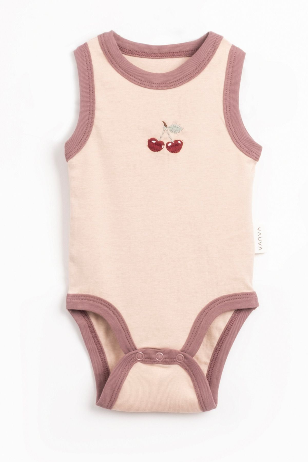 Vauva Kız Erkek Bebek Yeni Doğan Bisiklet Yaka Nakışlı Çıtçıtlı Body Zıbın