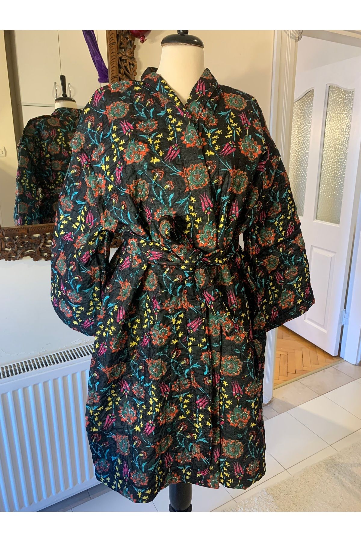 TheChakaCollection Siyah/Turkuaz Çift Taraflı Kaftan