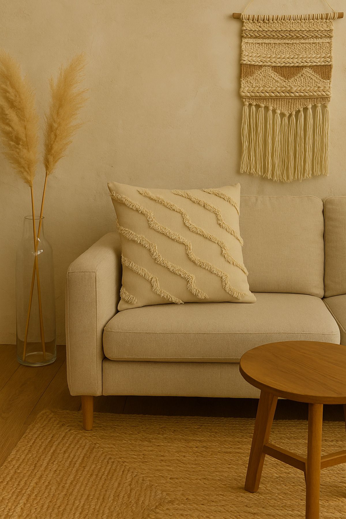 Uğur Home Ev Tekstili Tüylü Ve Desenli Kırlent Kılıfı - 45x45 Cm Şık Ve Konforlu Dekoratif Yastık