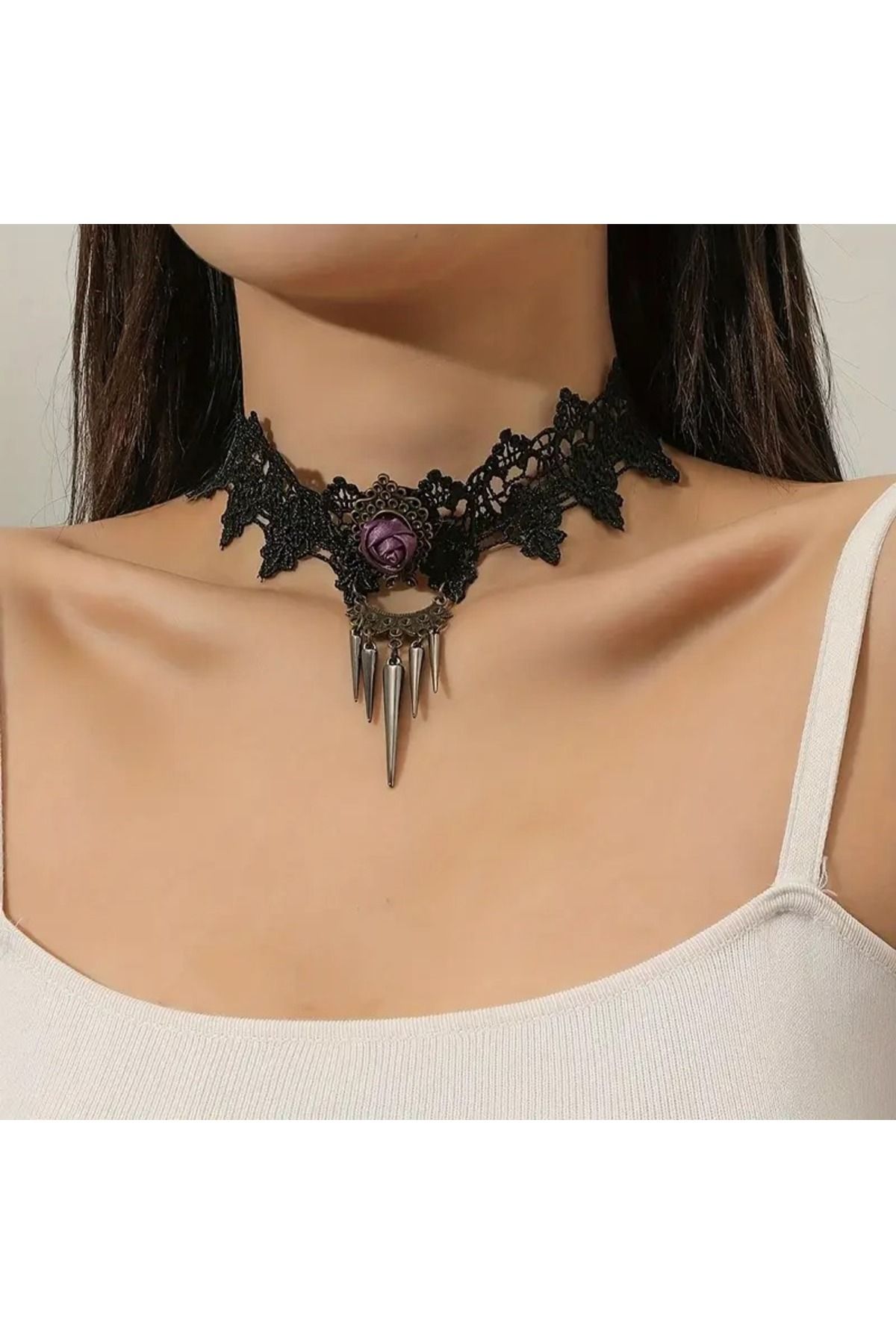 Feron accessories Gotik Siyah Dantel Kolye GTK-01-02