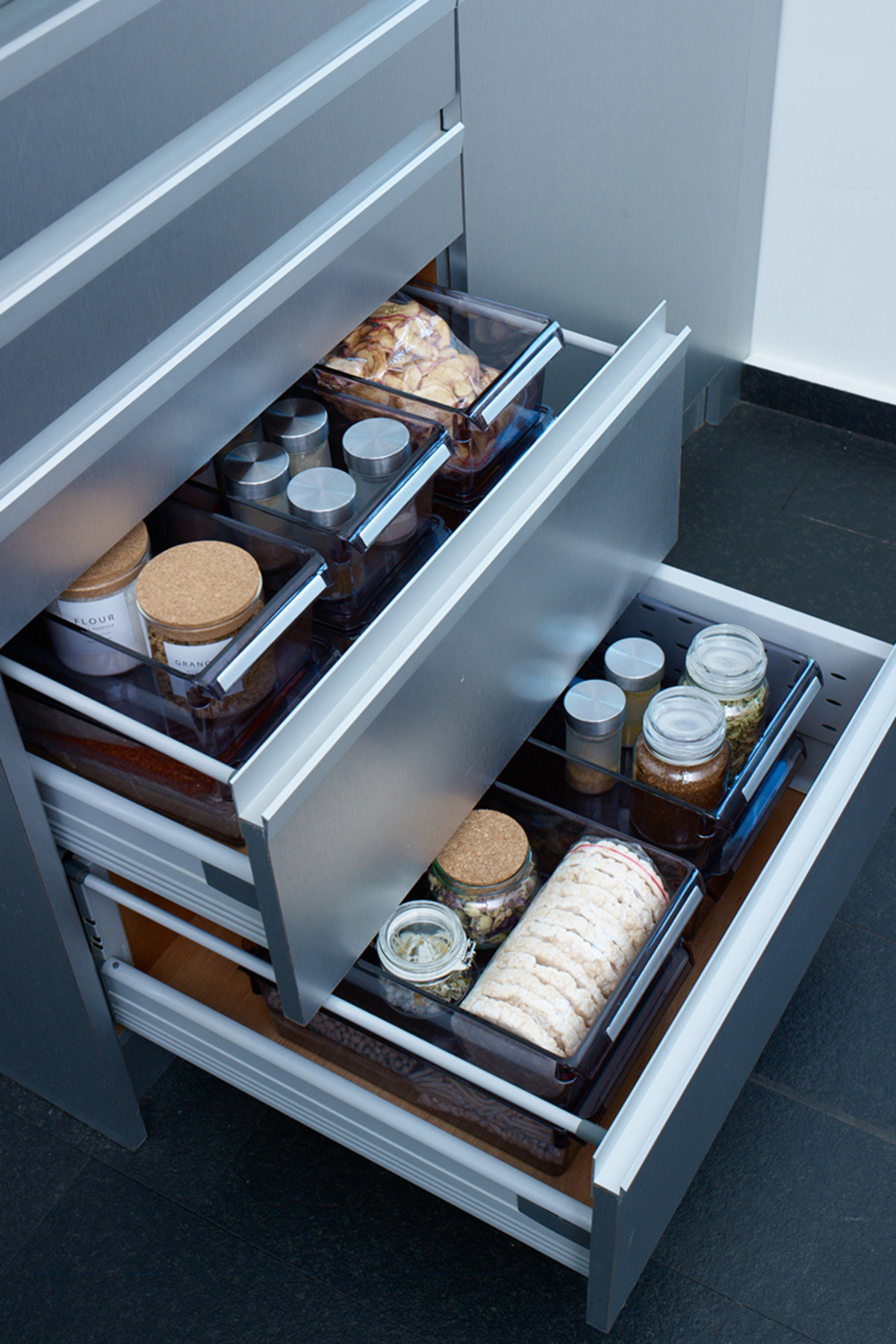 Prima Nova-Organizator pentru frigider Organizator pentru interior dulap Container de depozitare 290*150*100 mm Transparent Negru 3 buc. 8