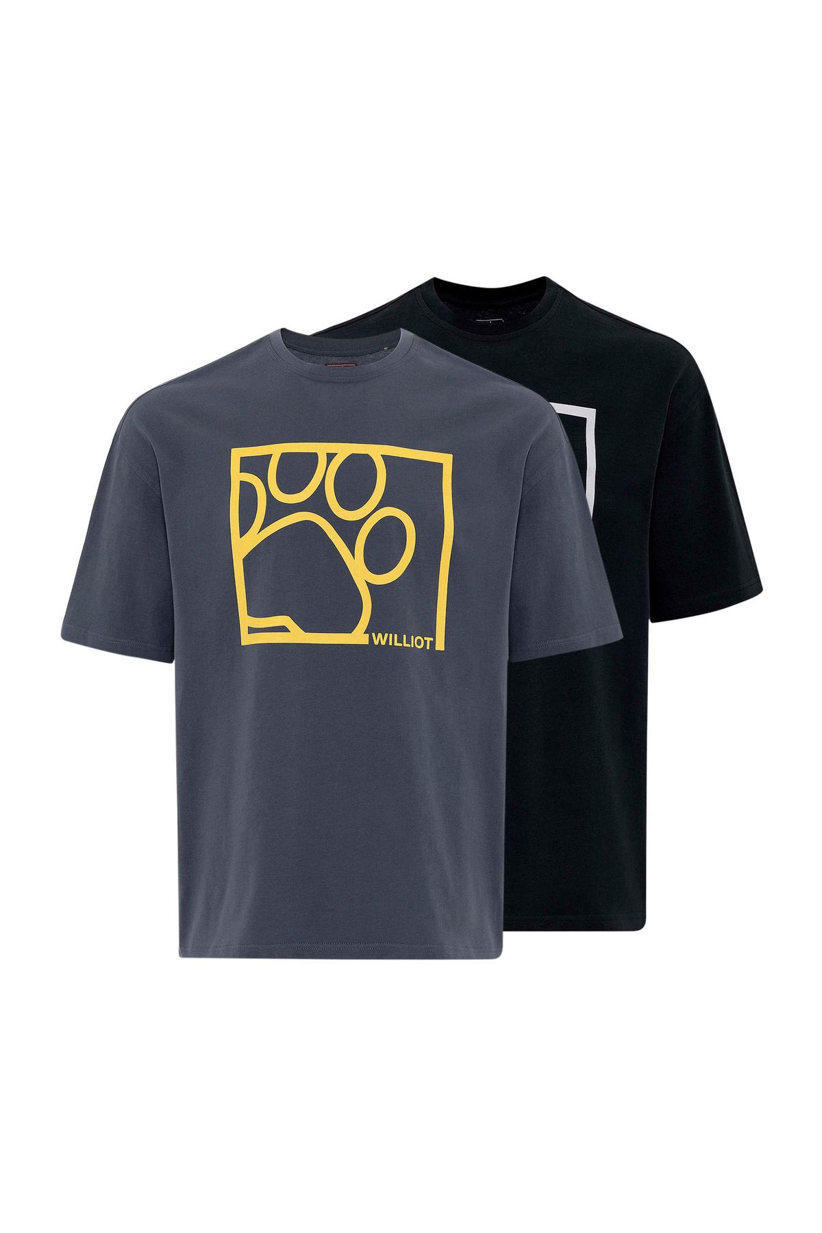 Williot Raya Erkek Regular Fit Pati Baskılı 2'li T-Shirt