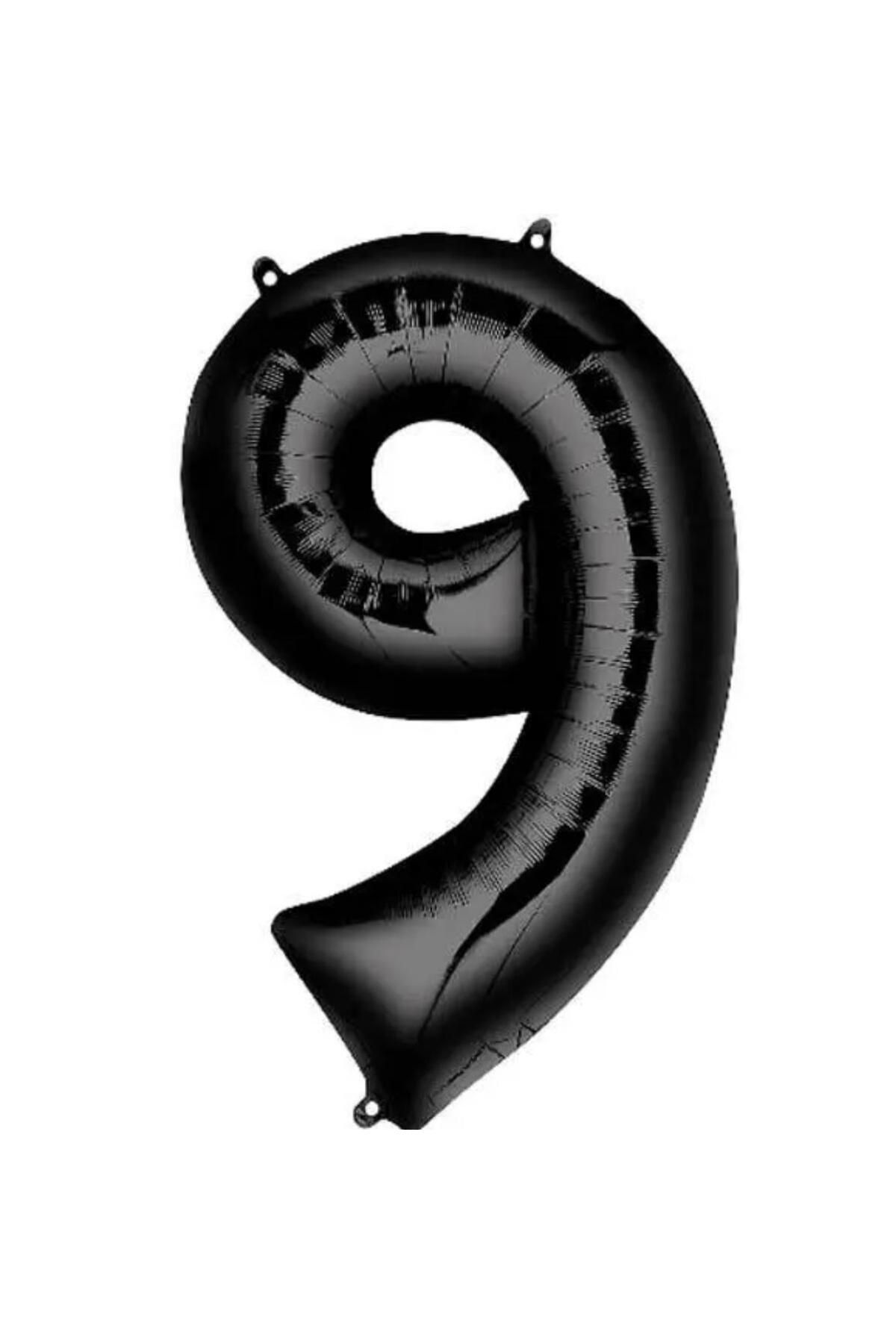 MİNAY 9 RAKAM FOLYO BALON SİYAH RENK 40" 100cm