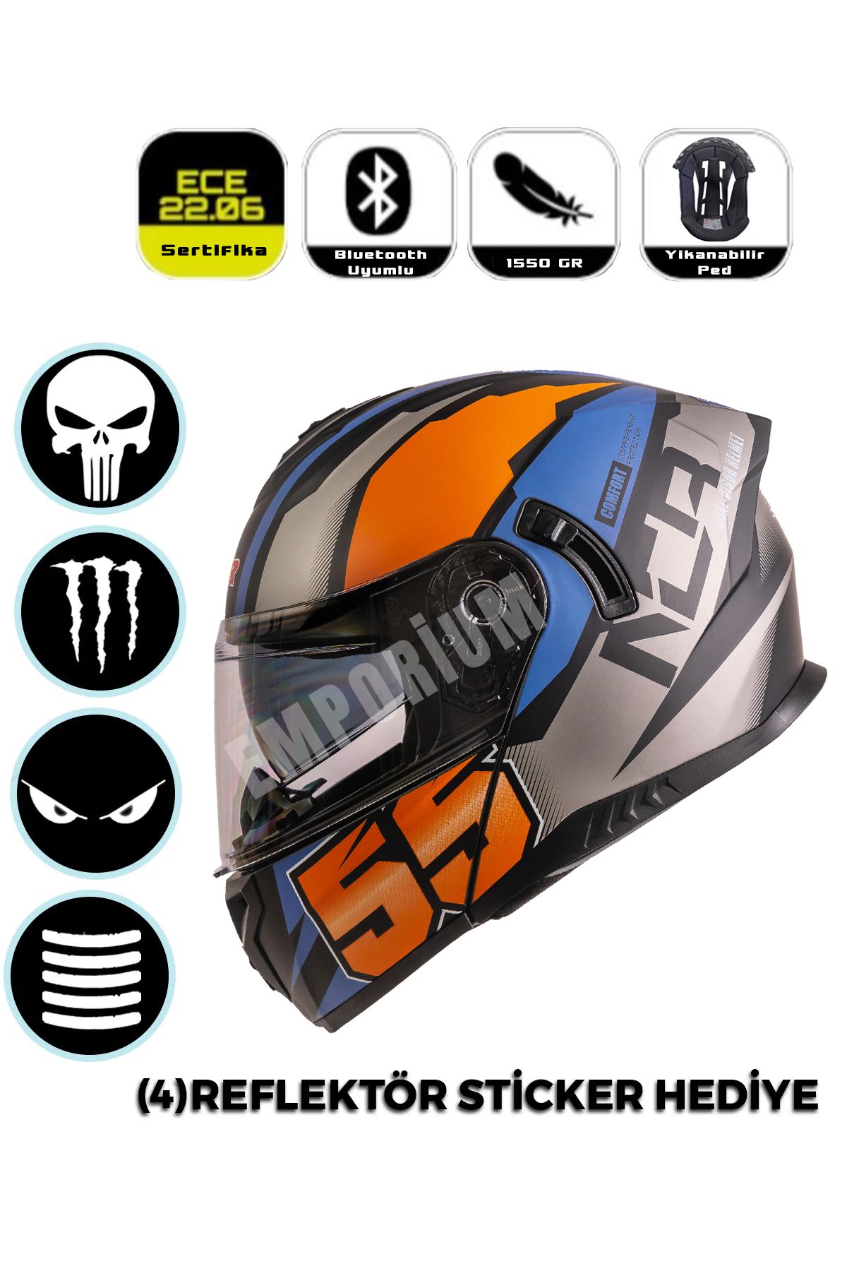 Emporium NCR Vega Çene Açılır Kask
