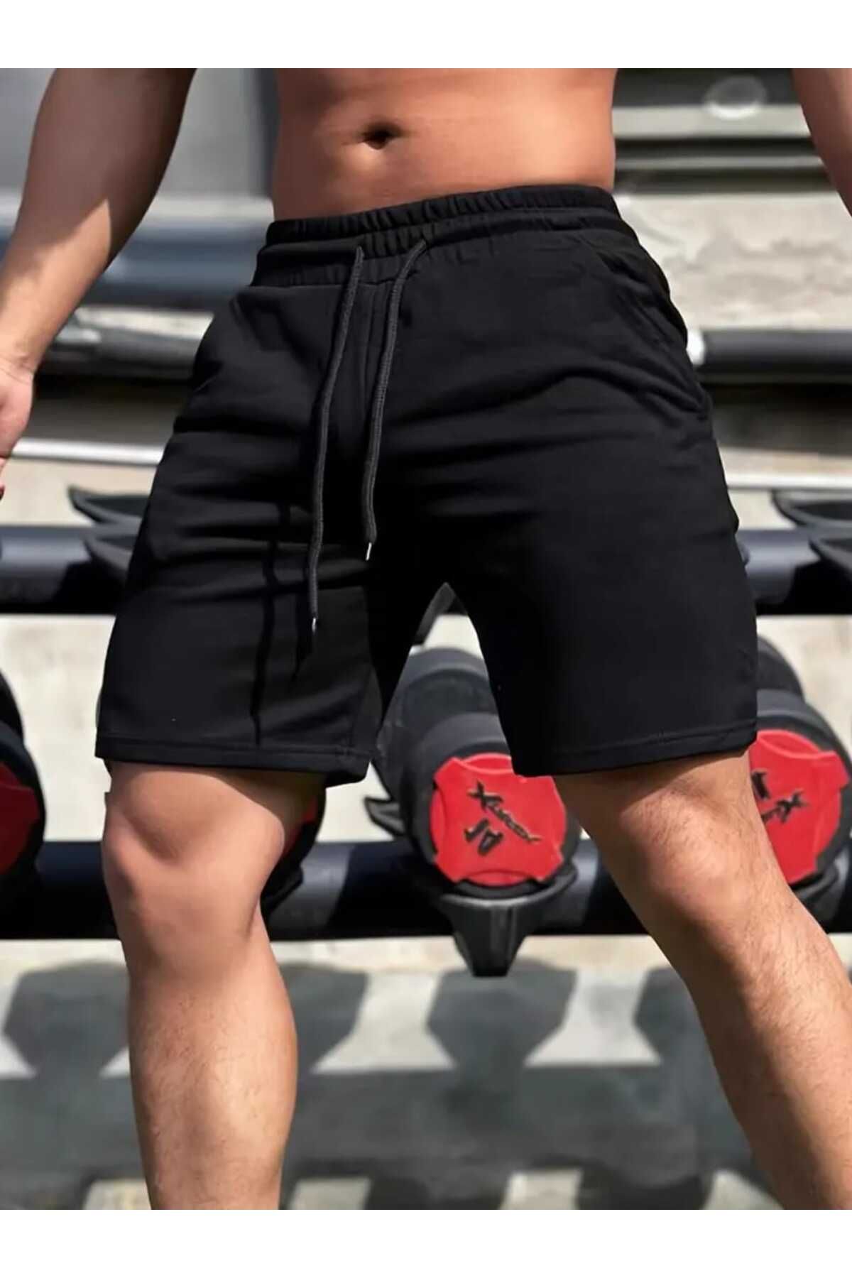 JustBS Erkek Bermuda Siyah Şort