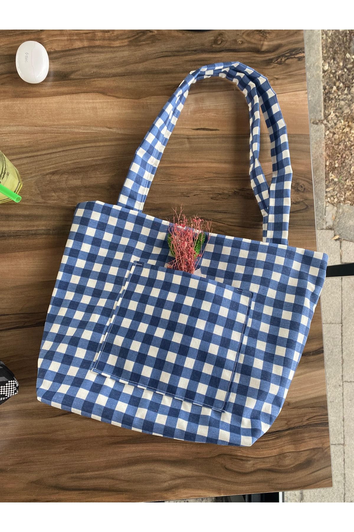 Handmade Su Geçirmez Pötikare kol çantası, Omuz Çanta, Laptop çanta,Kitap çanta Astarlı çanta makyaj çanta
