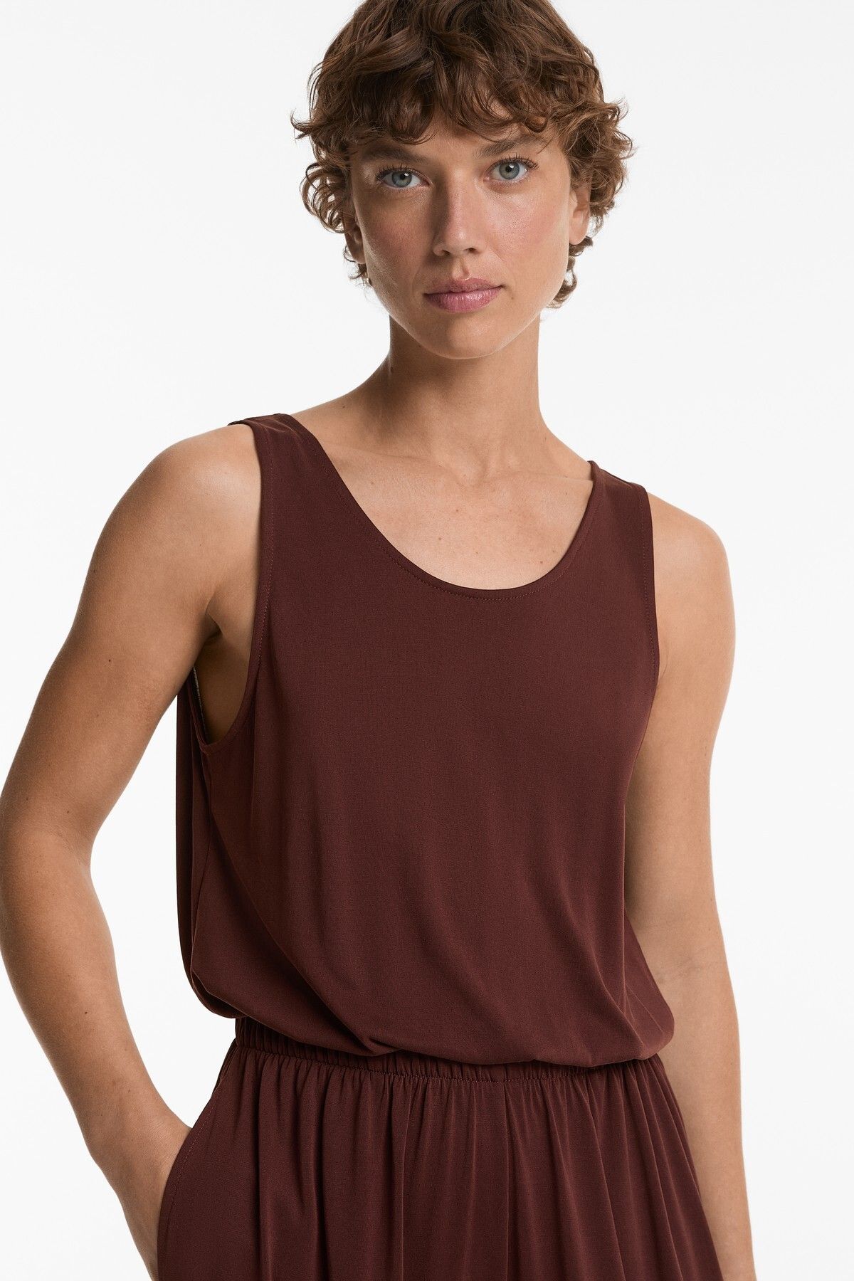 Oysho-Floaty Crossover Back Midi Jumpsuit With Modal 2