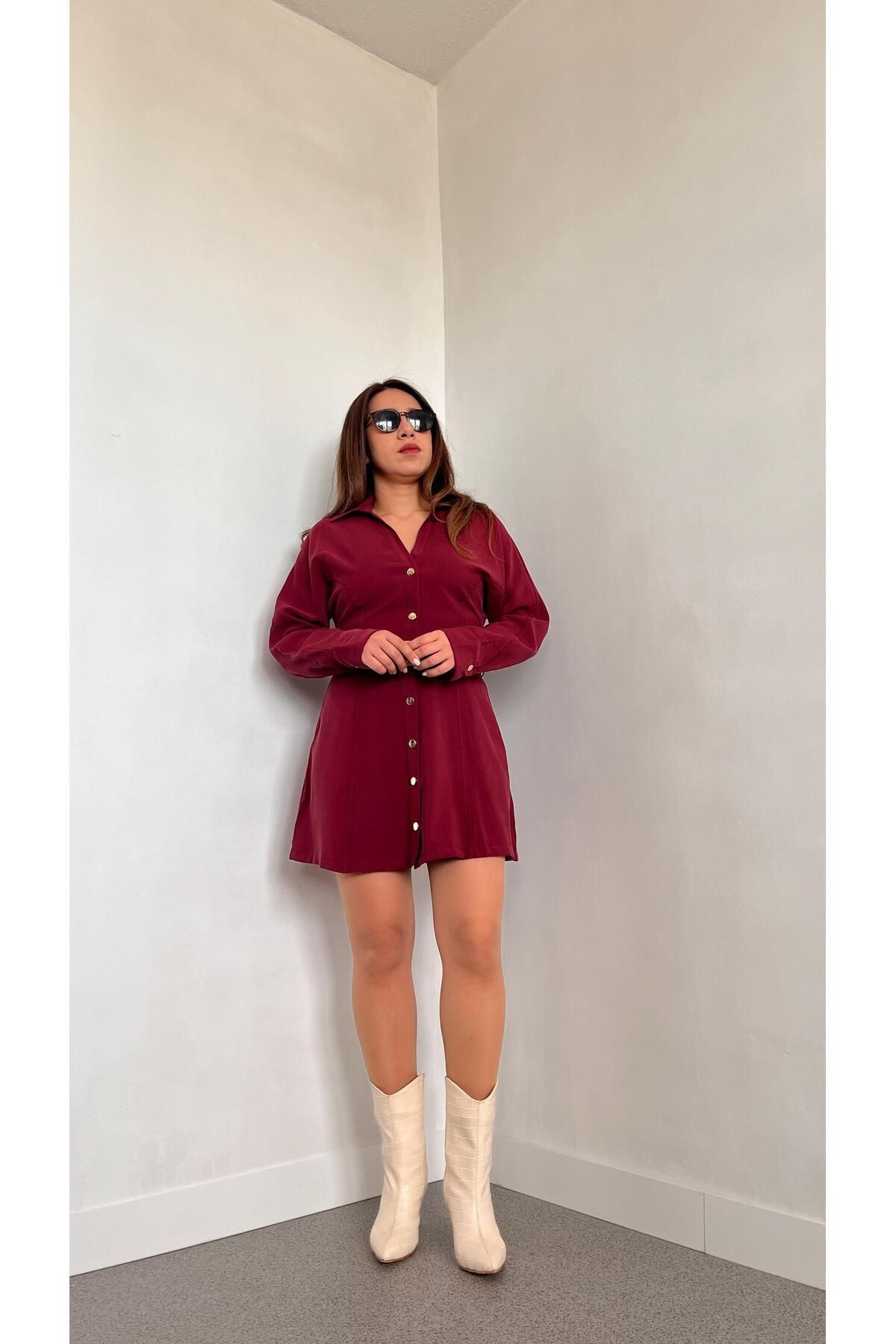 Gizybutik Kemerli Mini Elbise