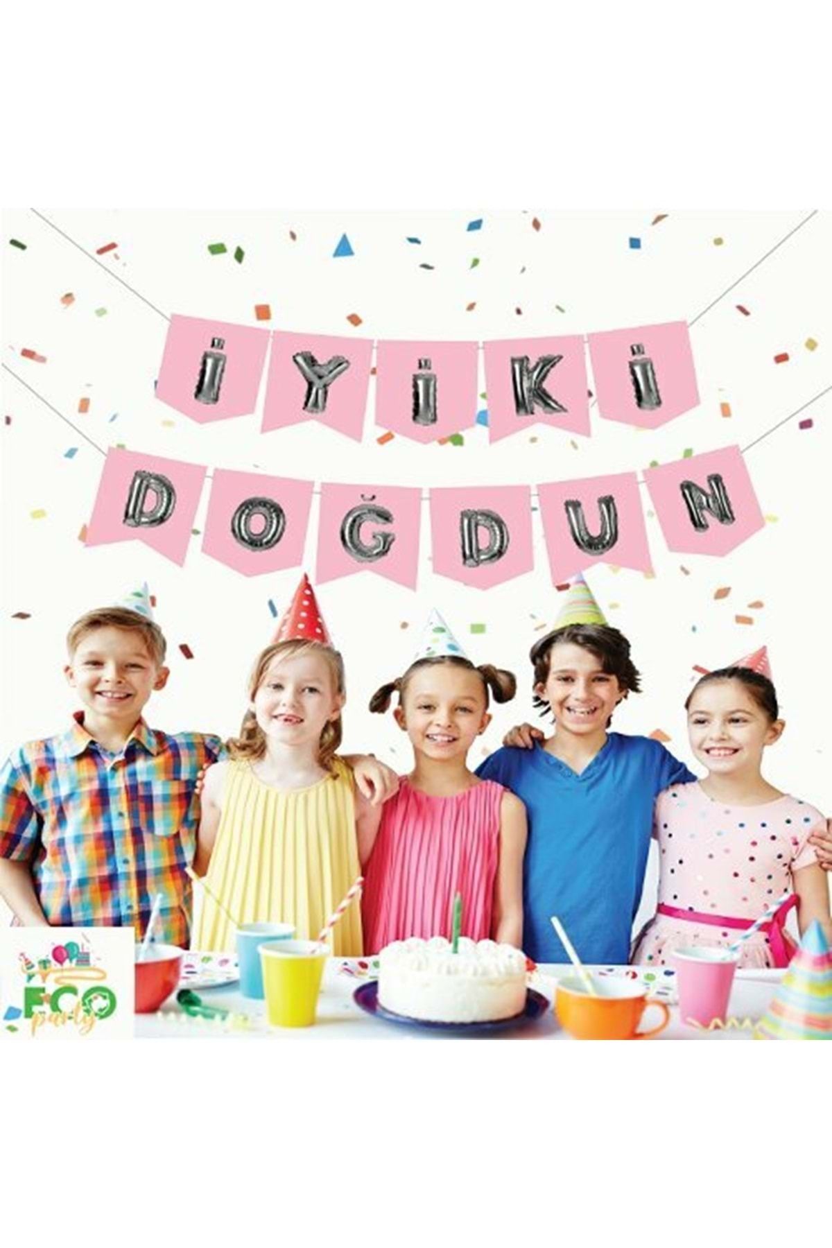 Almira Pembe Silver İyiki Doğdun Zarflı Banner