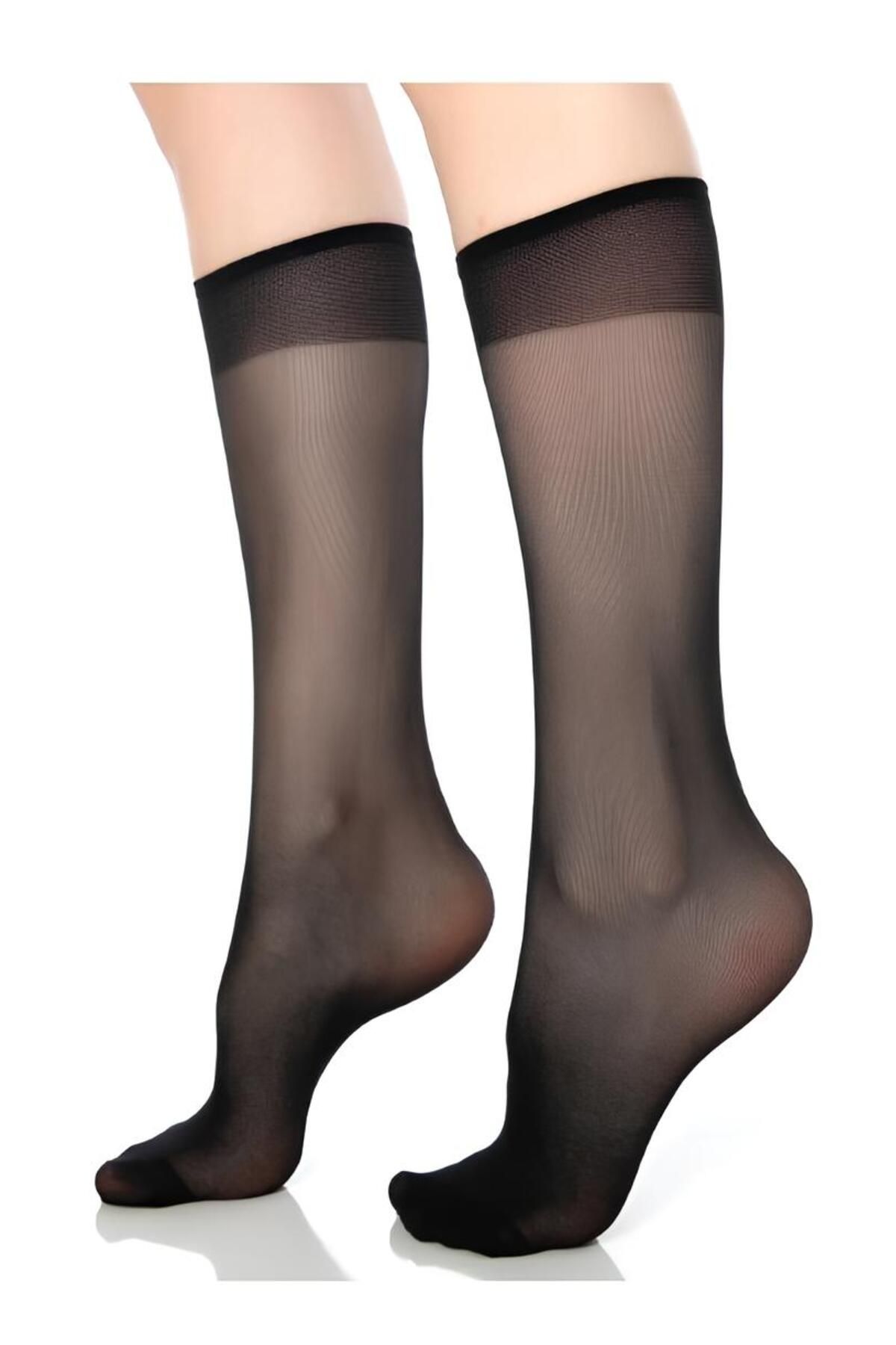 Ballet Socks 4'Lü Süper Ince NO:500 MAT SİYAH Burnu dayanıklı, Pantolon Çorabı