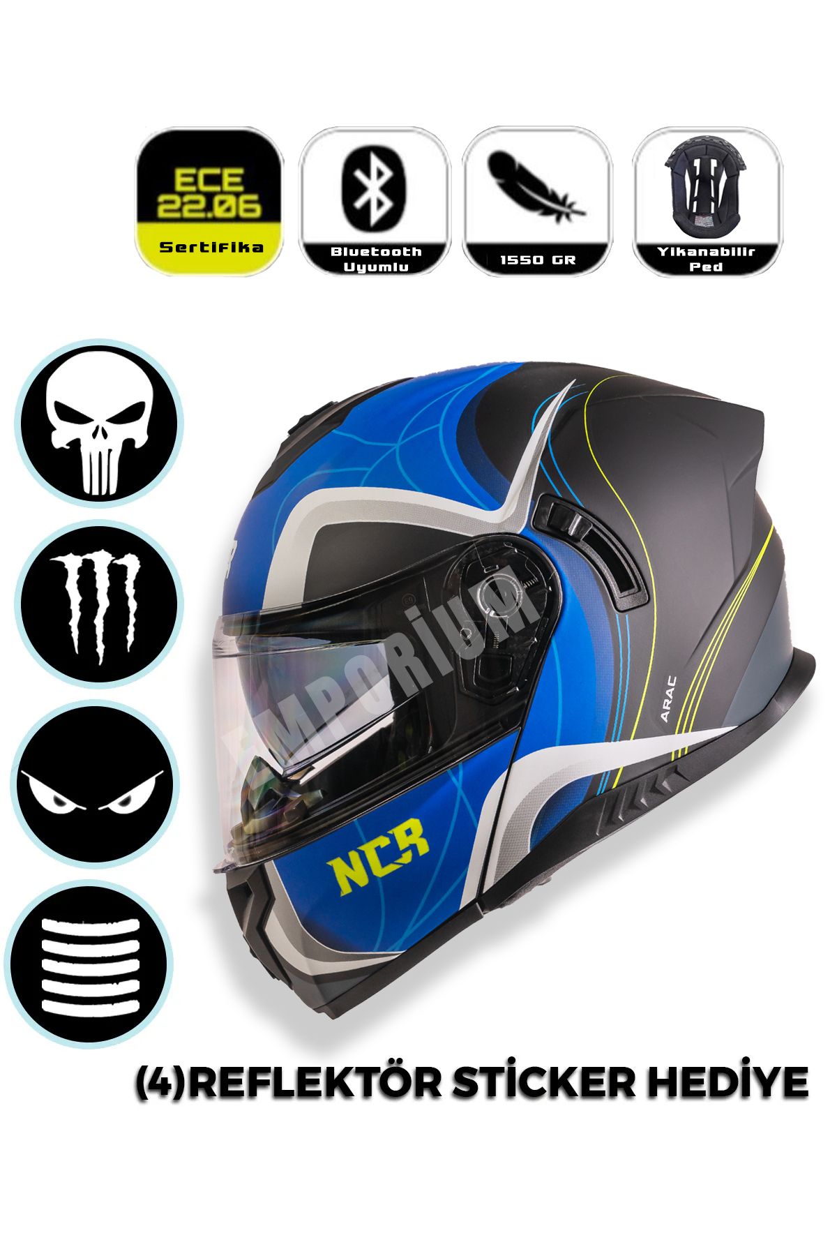 Emporium NCR Vega Çene Açılır Kask
