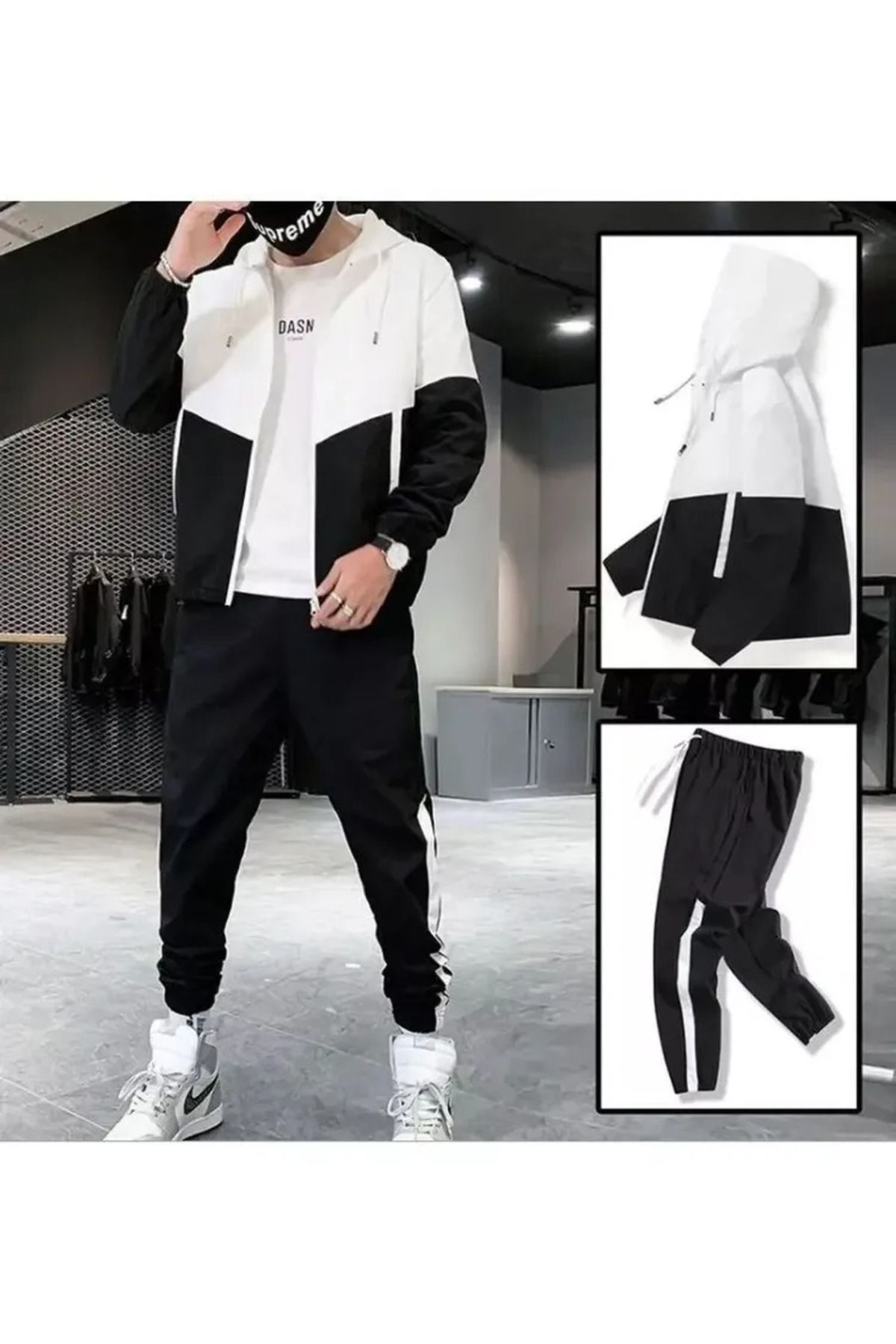 aynewmoda Gerçek Bir Adam İçin Eşofman Takımı Hediyesi Uzun Pantolon ve Fermuarlı Ceket