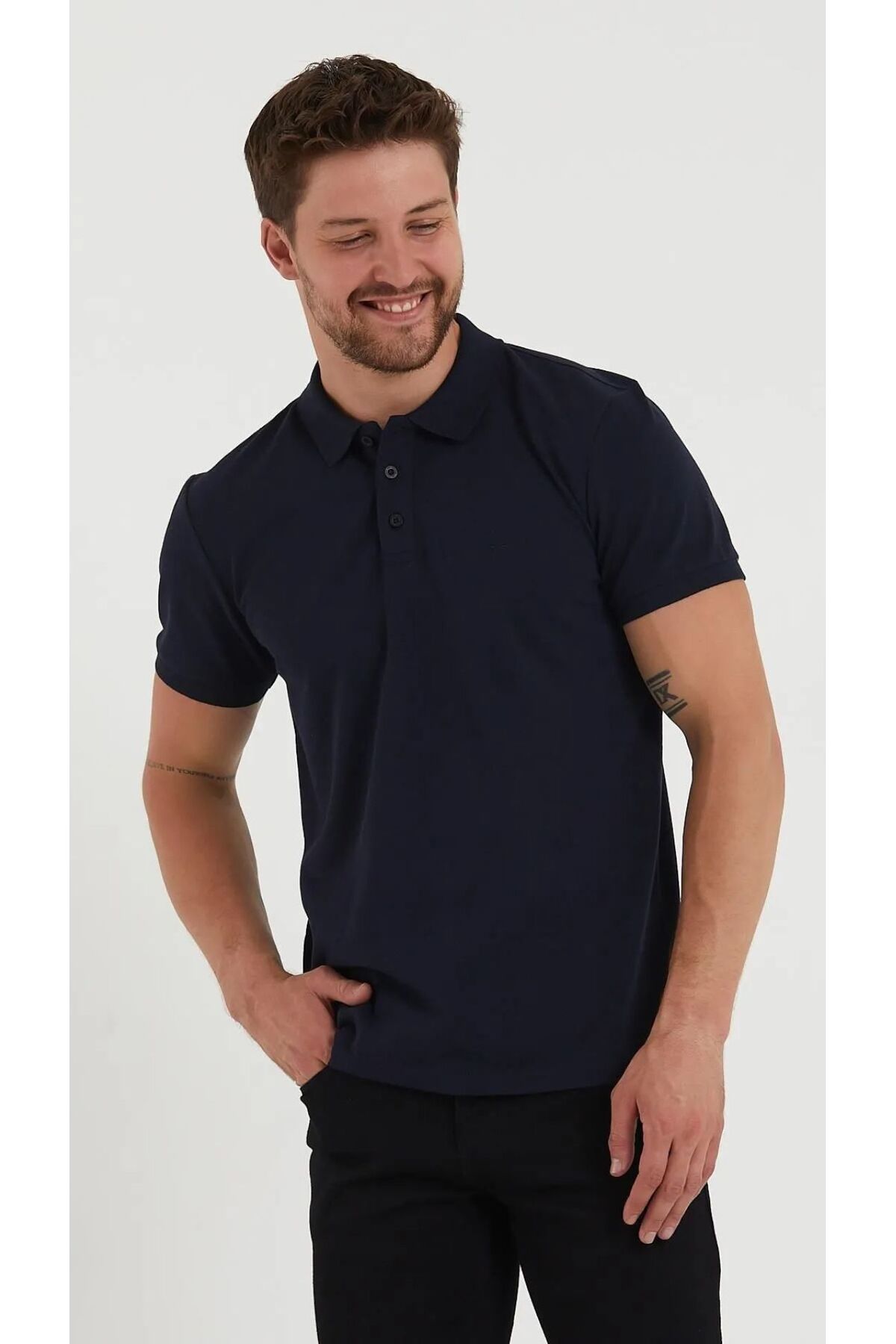 Rublays Regular Fit Lacivert Erkek Polo Yaka Tshirt - Lacivert Polo Yaka Tisort Erkek T-shirt