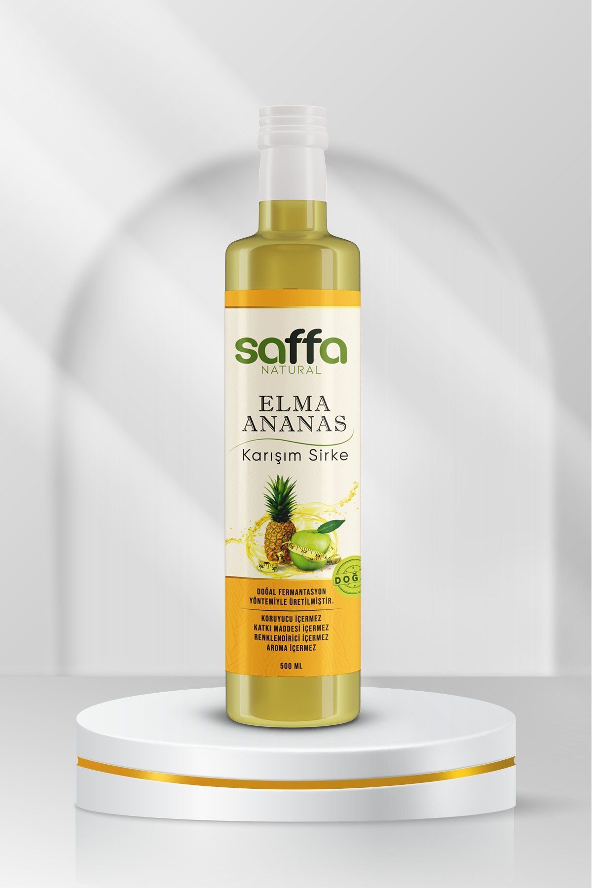 SAFFA NATURAL SAFFA ELMA & ANANAS SİRKESİ 500 ML (DOĞAL FERMANTASYON)