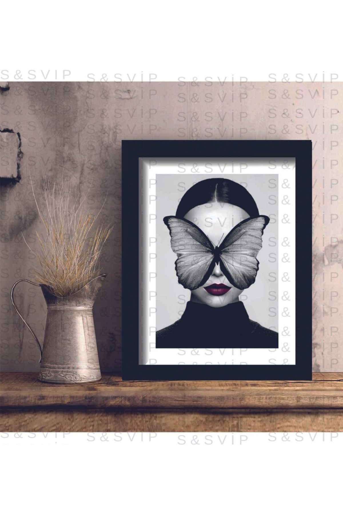 PİXWALLART 1 Adet Modern Ev Dekorasyon Genç Odası Çerçeve Görünümlü Mdf Tablo Seti