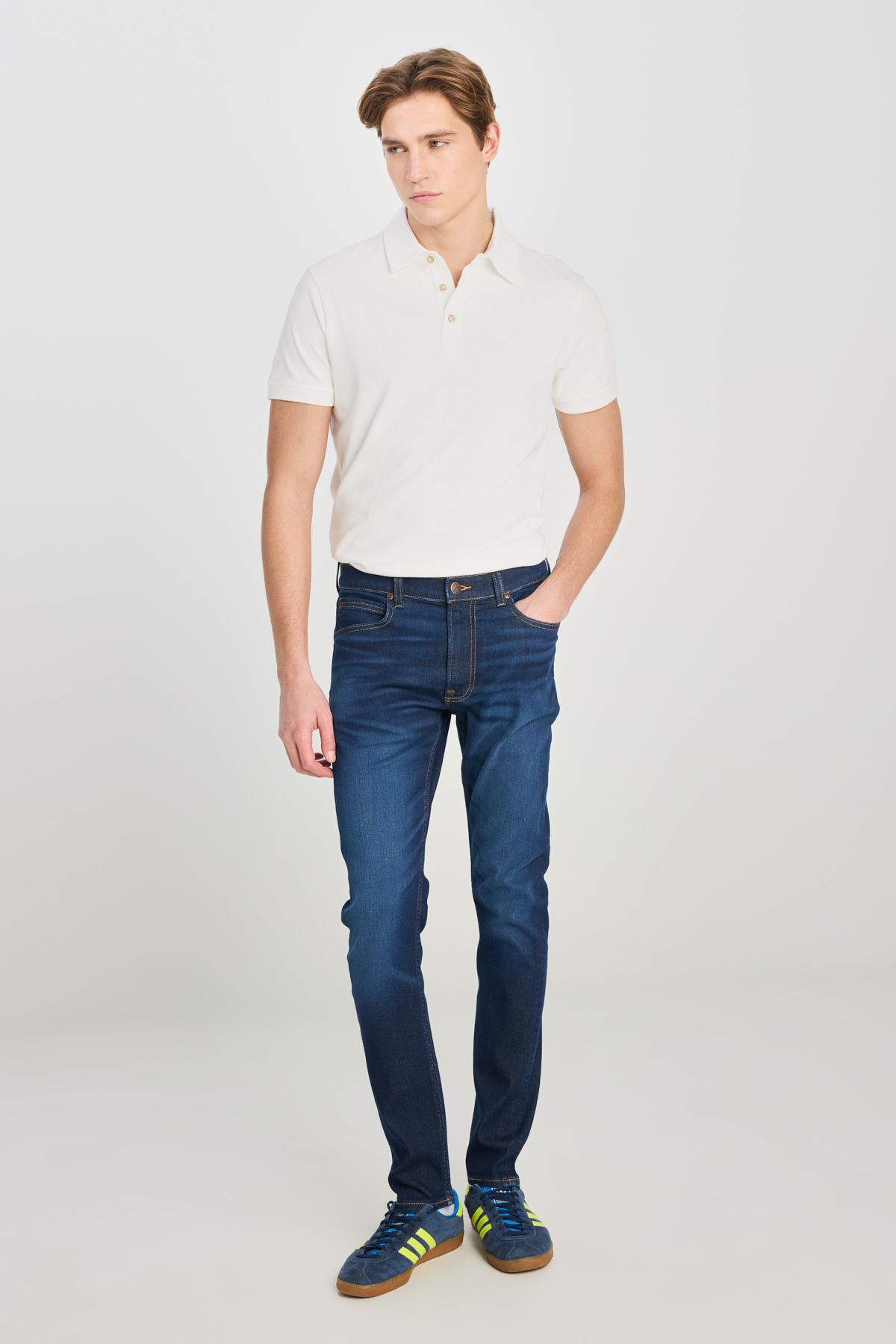 Lee L71900037381 Mavi Erkek Luke Slim Fit Dar Kesim Pamuklu Esnek Jean Denim Pantolon