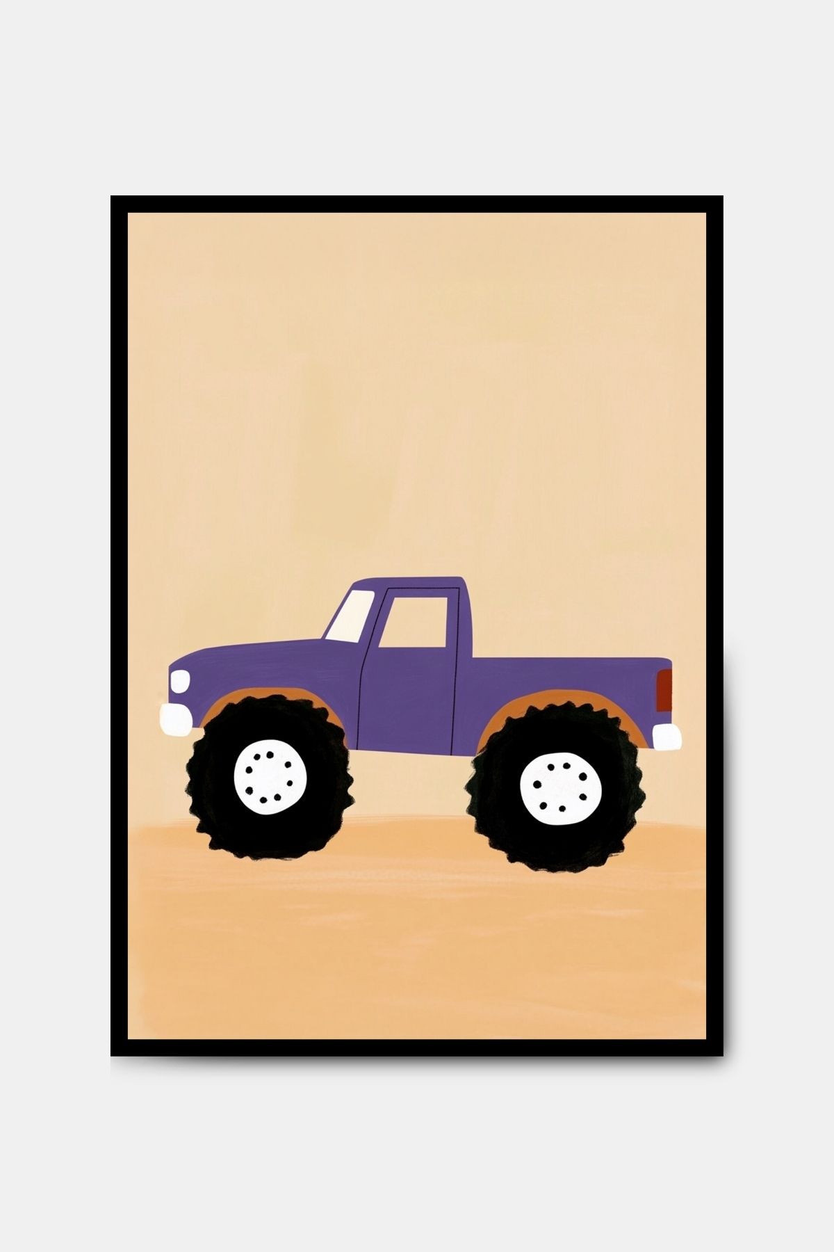 PİTAYA Mor Arazi Arabası Poster - Çerçevesiz Tasarım Erkek Çocuk Odası Tablo Poster Araba Poster
