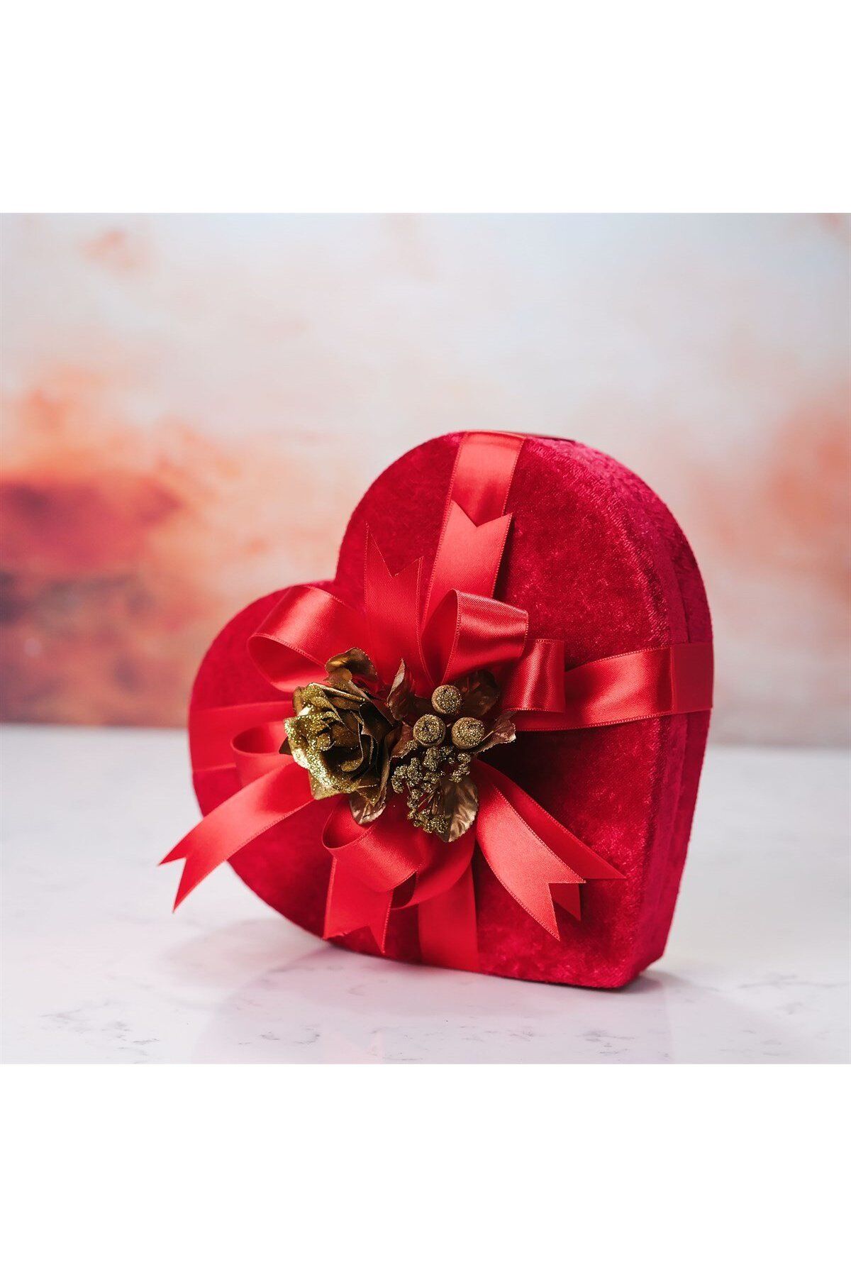 Nin Chocolate Sevgilime Rosa Sargılı Madlen Çikolata Kalp Kutu