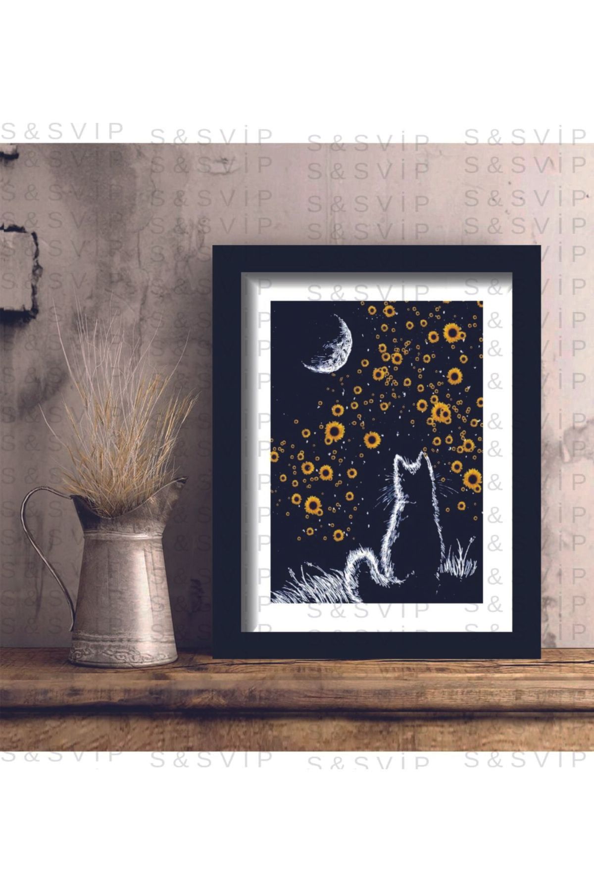 PİXWALLART 1 Adet Modern Ev Dekorasyon Genç Odası Çerçeve Görünümlü Mdf Tablo Seti