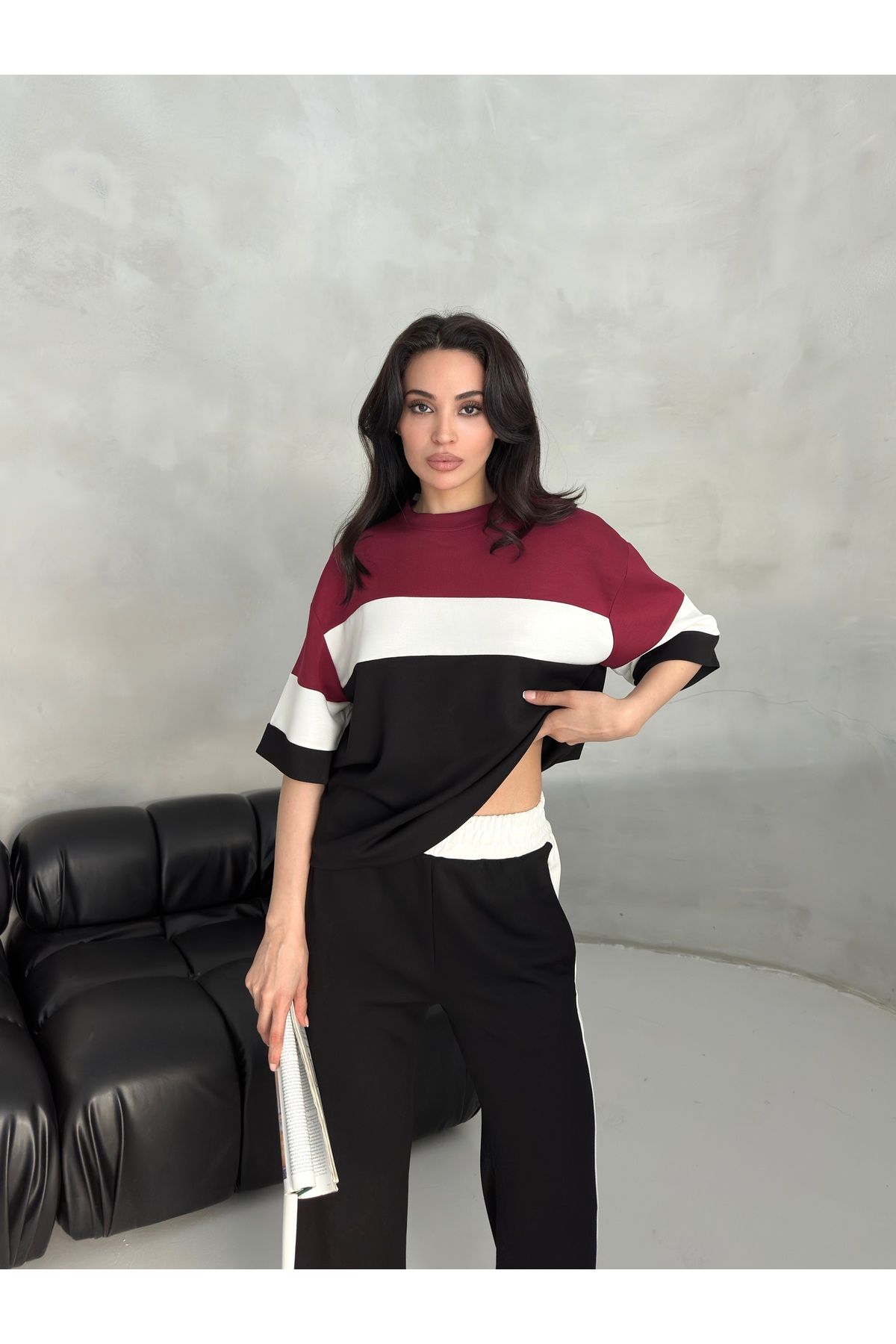 badibadii 3 Renk Bloklu Alt Üst Takım