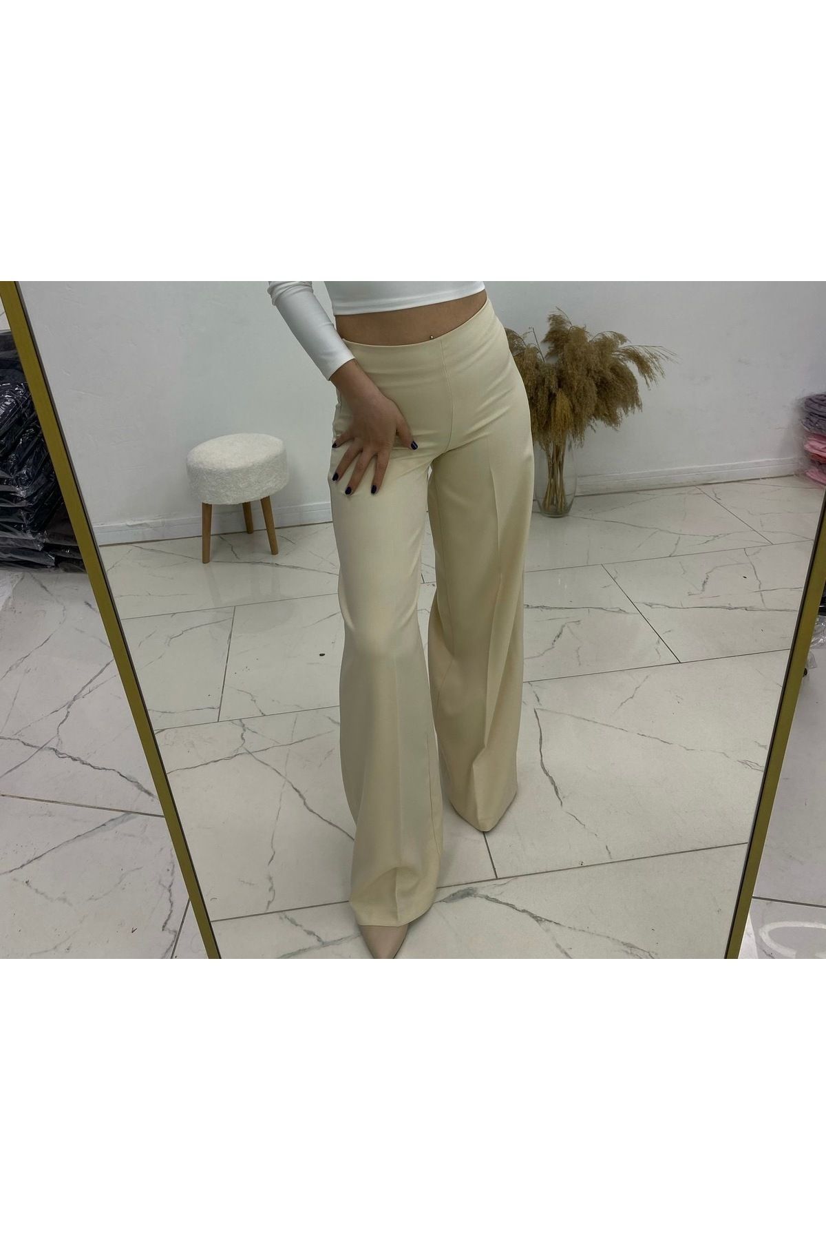 DAPHN Kadın Çakızlı Yüksek Bel Klasik Pantolon - Şık ve Modern Tasarım