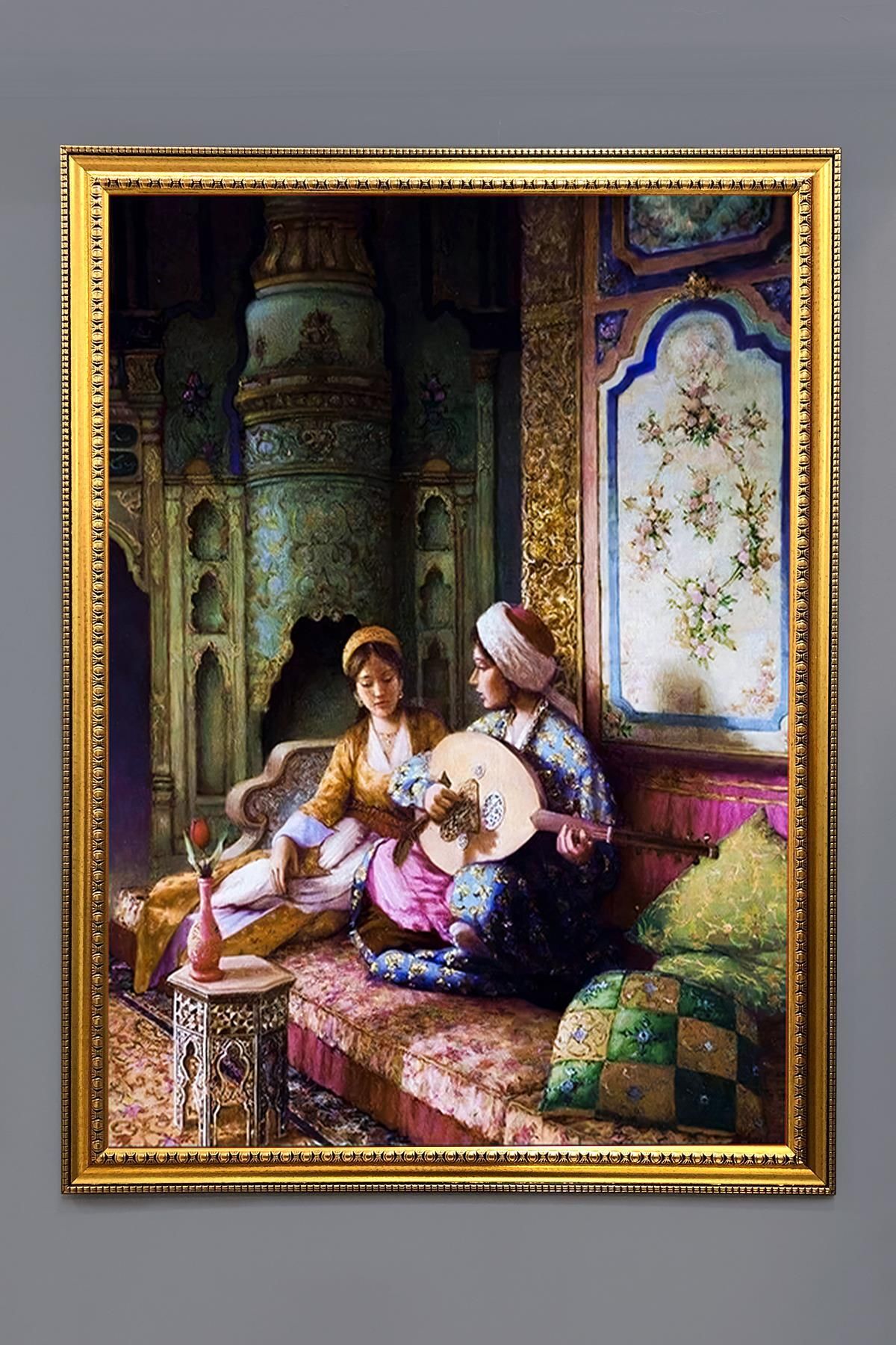 Doruklar Home Collection Dekoratif Modern Çerçeveli Oryantalist Osmanlı Desenli Duvar Tablosu 50x70 CM OSMN02