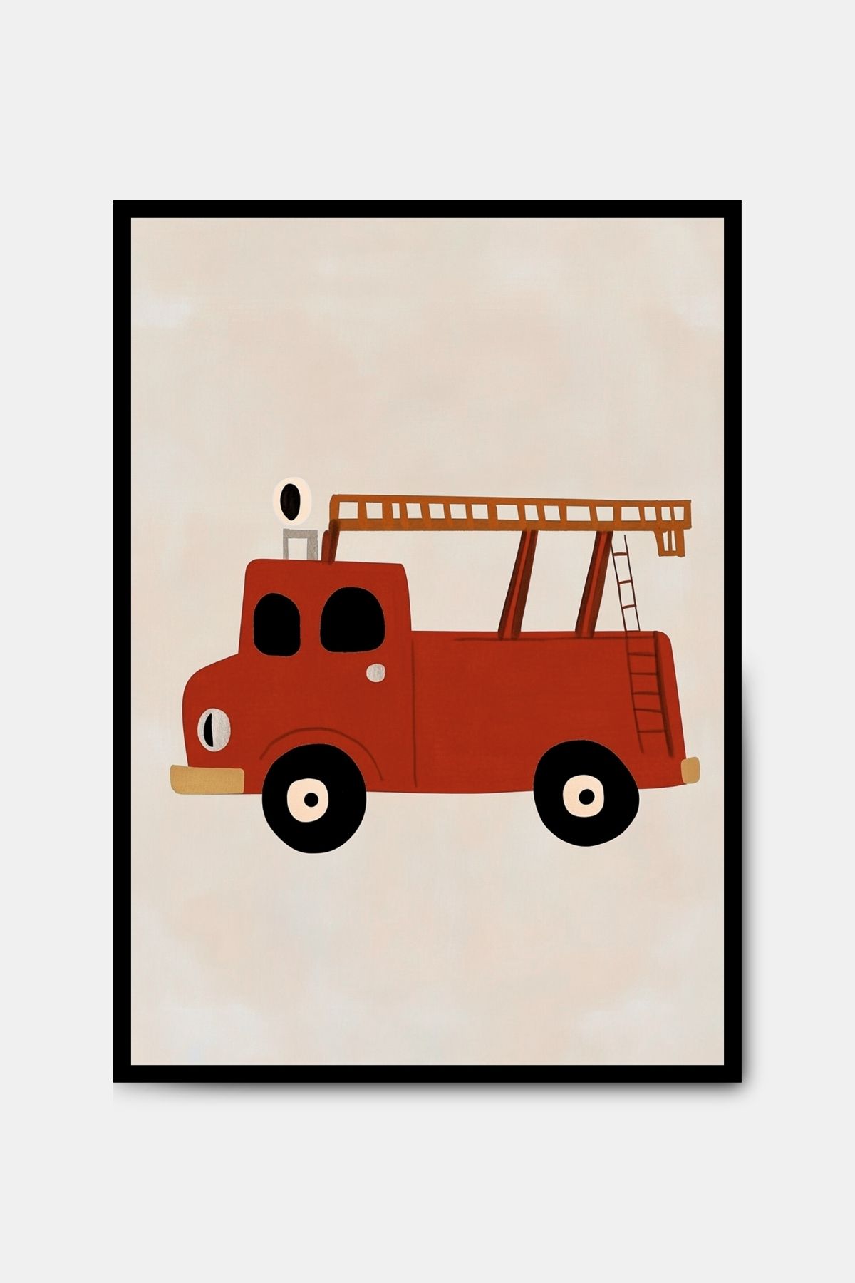 PİTAYA İtfaiye Arabası Poster - Çerçevesiz Tasarım Erkek Çocuk Odası Tablo Poster Araba Poster