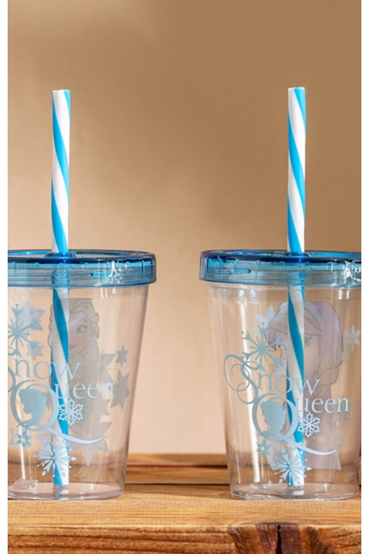 LC Waikiki-Lcw Home Mixed Frozen Printed Glass with Straw Set of 2 2