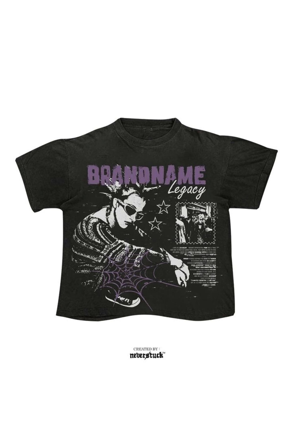 Violon Brandname LEgacy Yıkamalı Renk Oversize T-Shirt