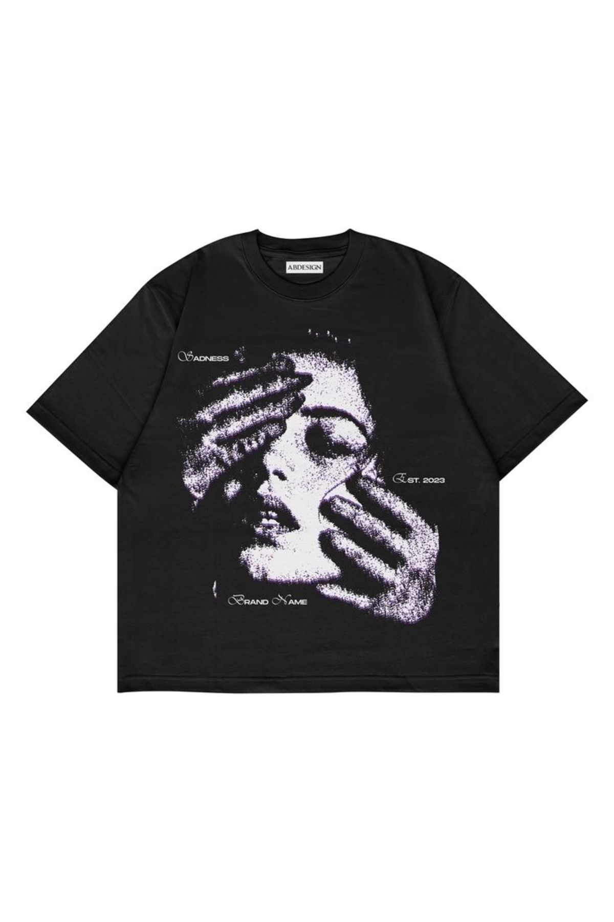 Violon Sadness Baskılı Siyah Renk Oversize T-Shirt