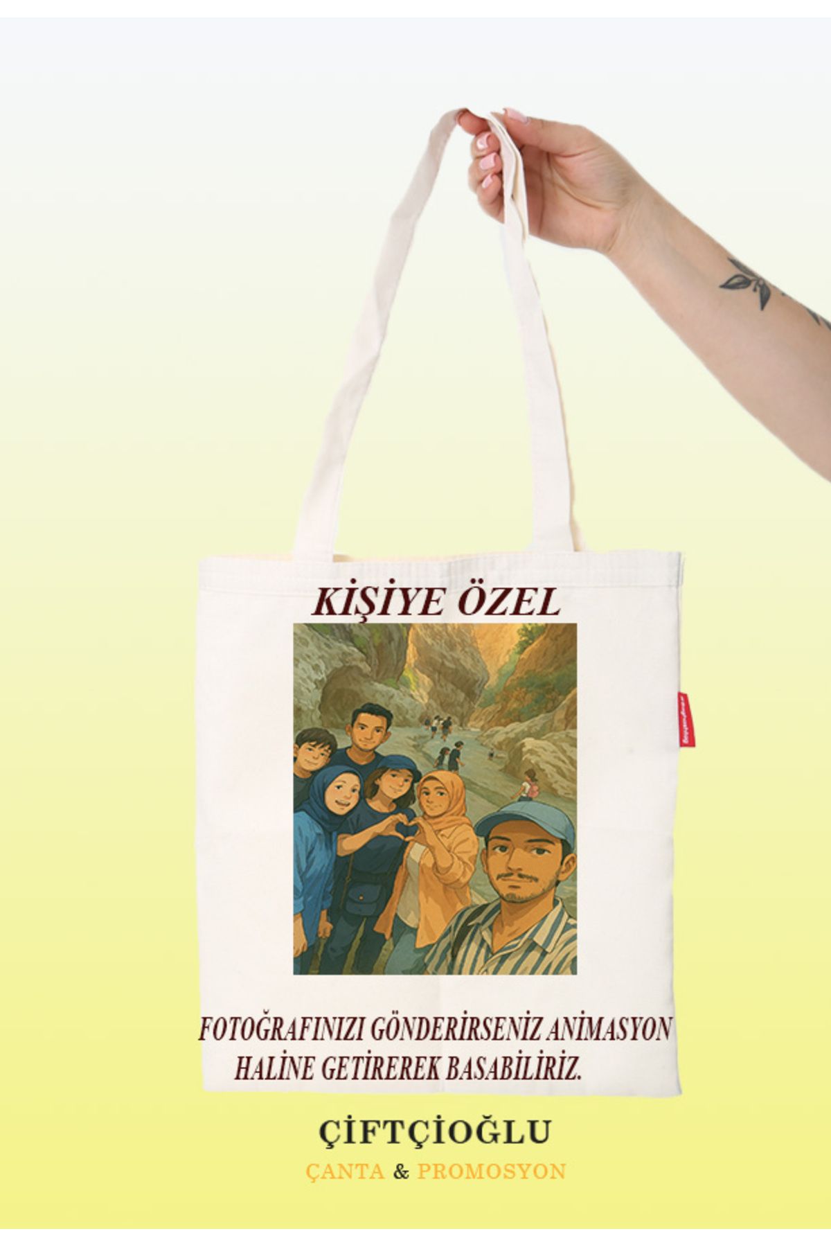 çiftçioğlu Kişiye Özel Baskılı 38x42 Bez Çanta Hediye